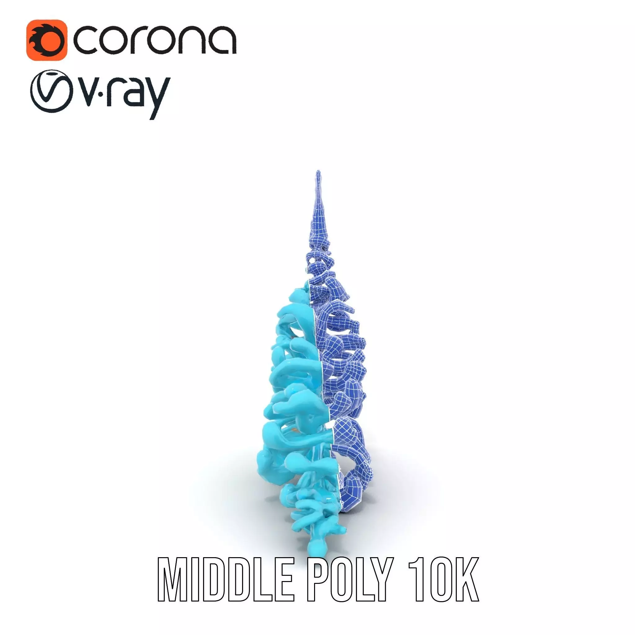 Aqua Spiral Fern model pack Low-poly 3D model_23