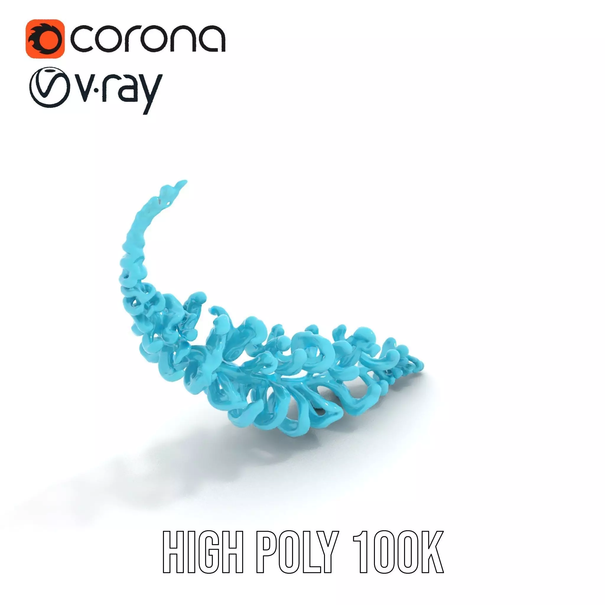 Aqua Spiral Fern model pack Low-poly 3D model_22
