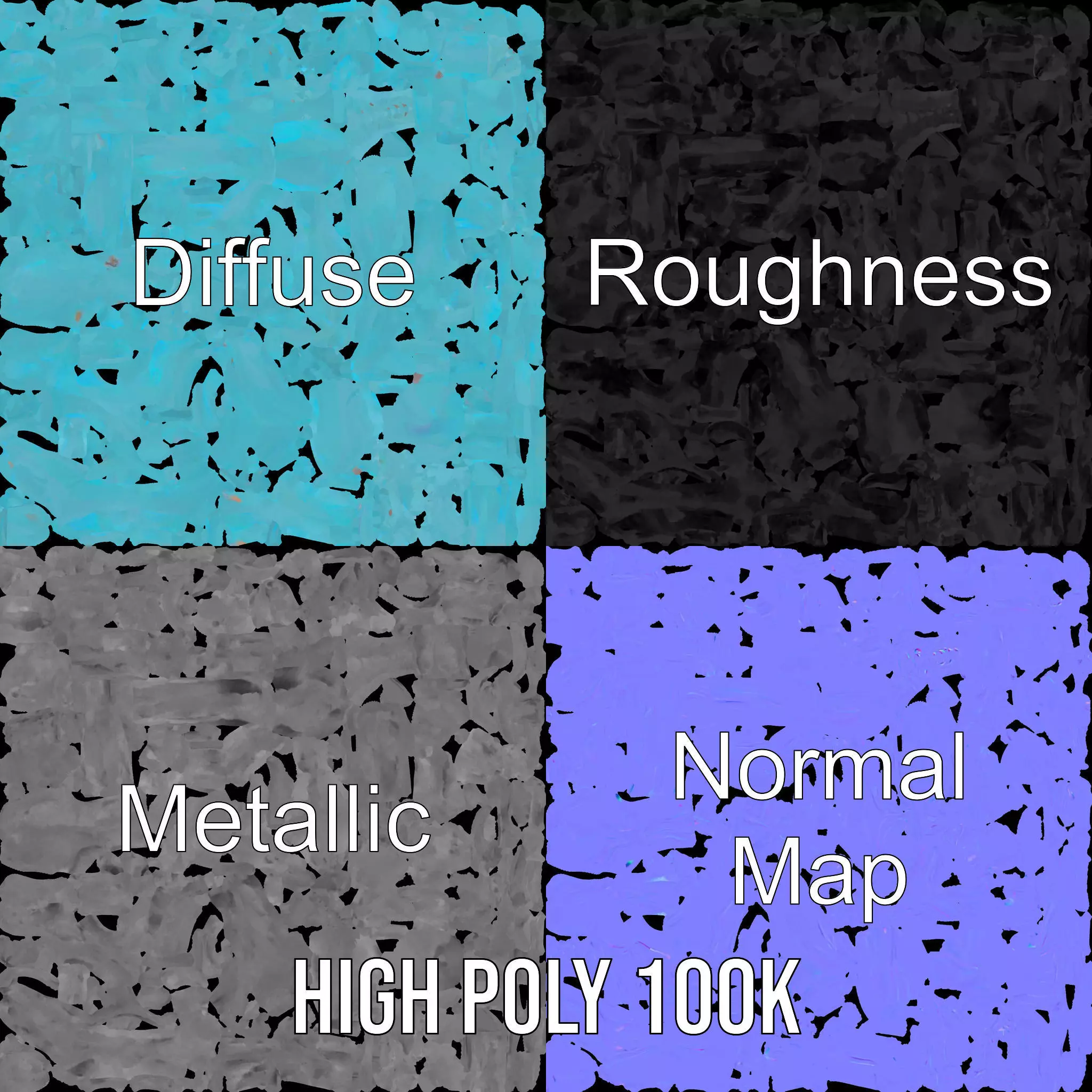 Aqua Spiral Fern model pack Low-poly 3D model_3