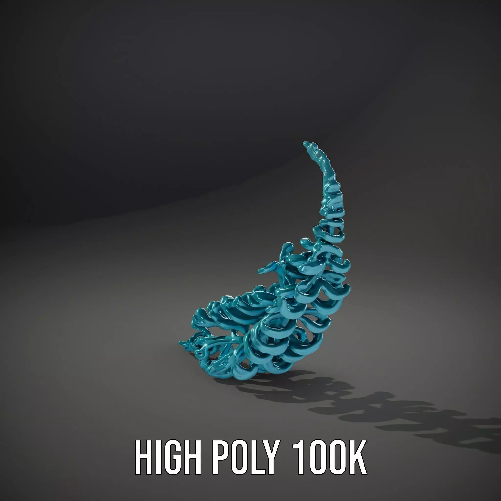 Aqua Spiral Fern model pack Low-poly 3D model_10