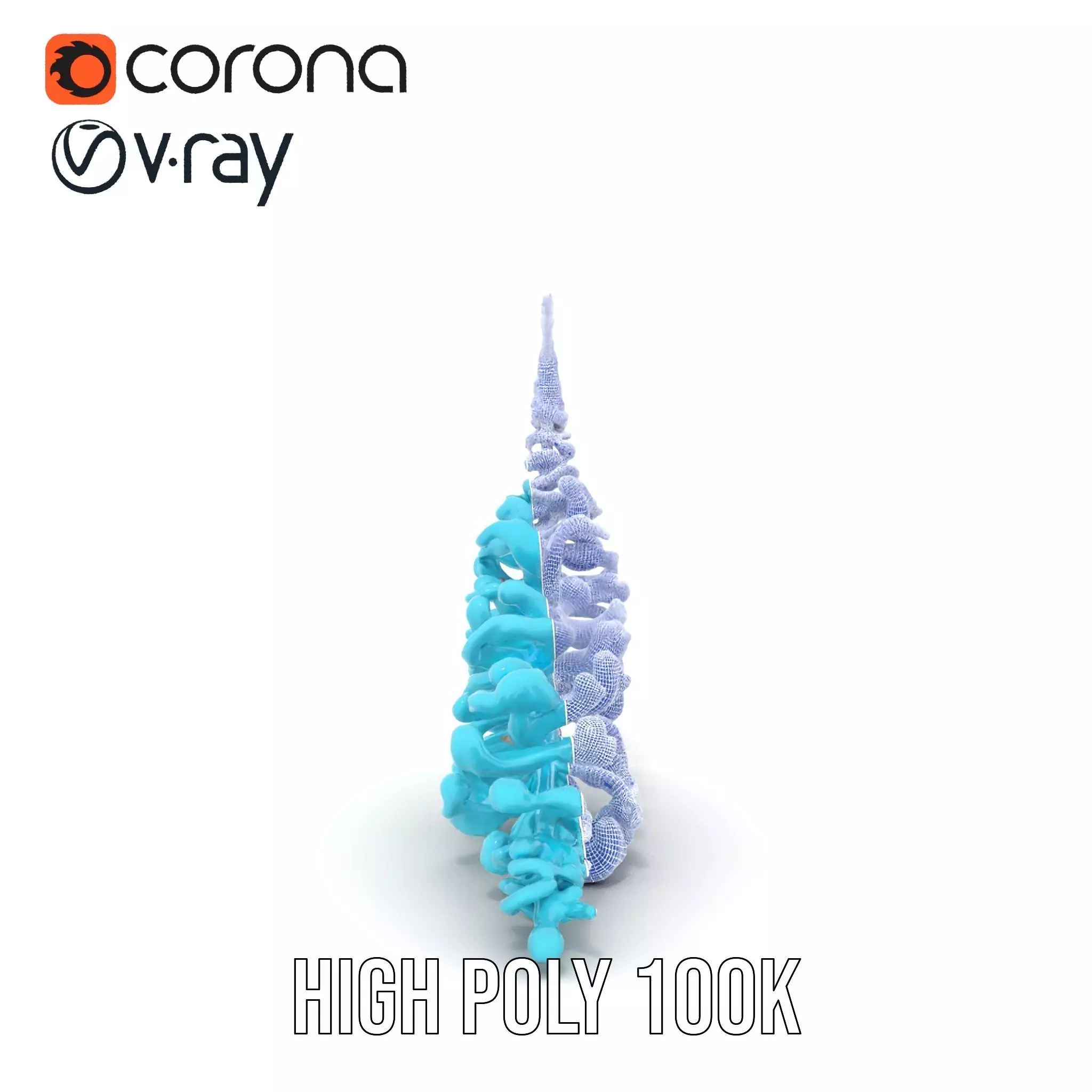 Aqua Spiral Fern model pack Low-poly 3D model_34