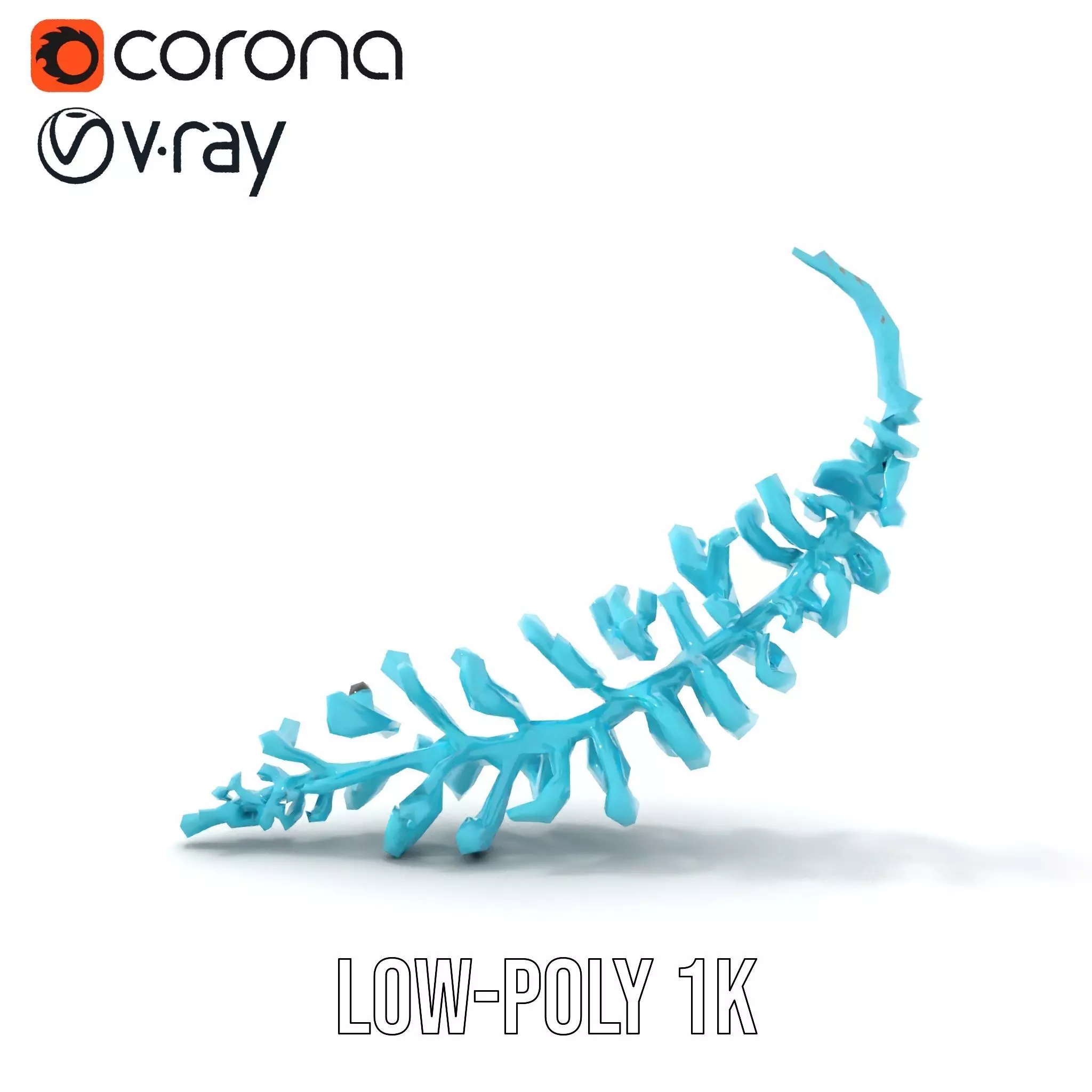 Aqua Spiral Fern model pack Low-poly 3D model_27