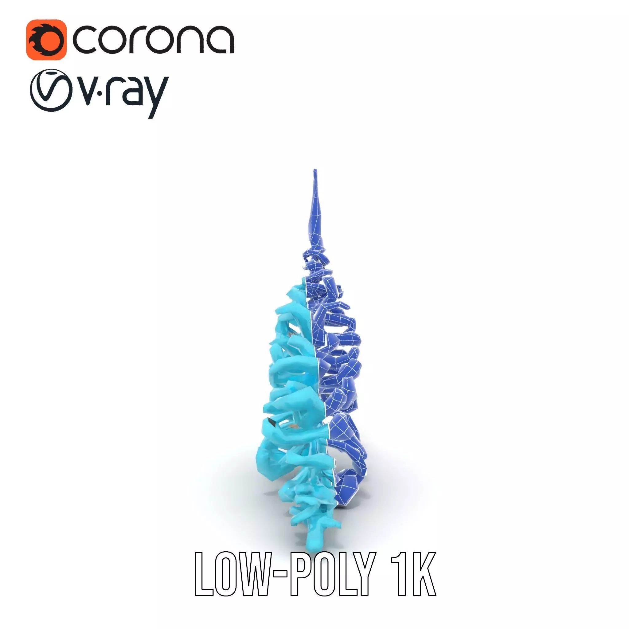 Aqua Spiral Fern model pack Low-poly 3D model_19