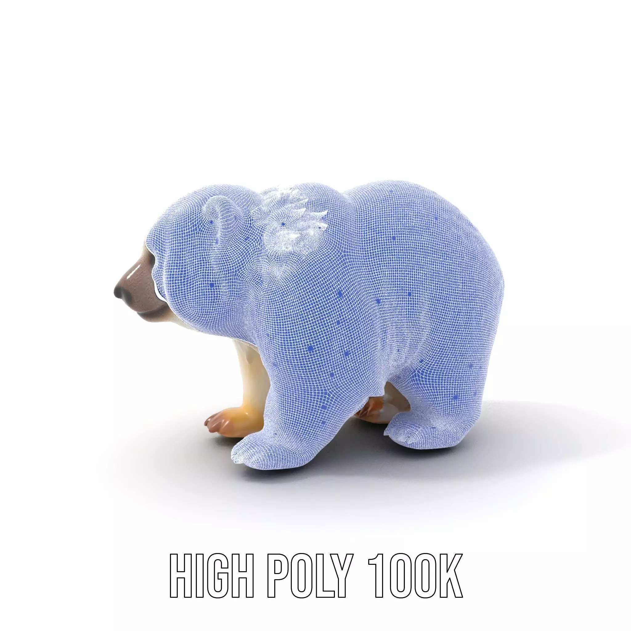 Fluffy Polar Bear model pack Low-poly 3D model_4