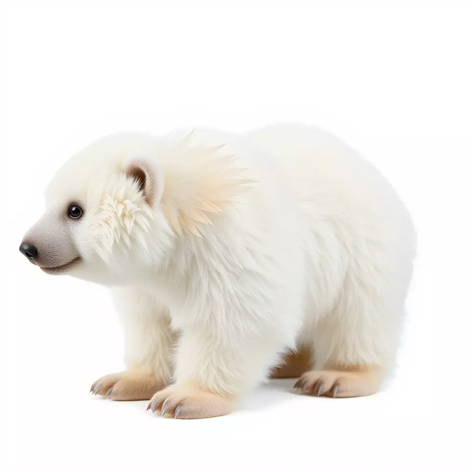 Fluffy Polar Bear model pack Low-poly 3D model_2