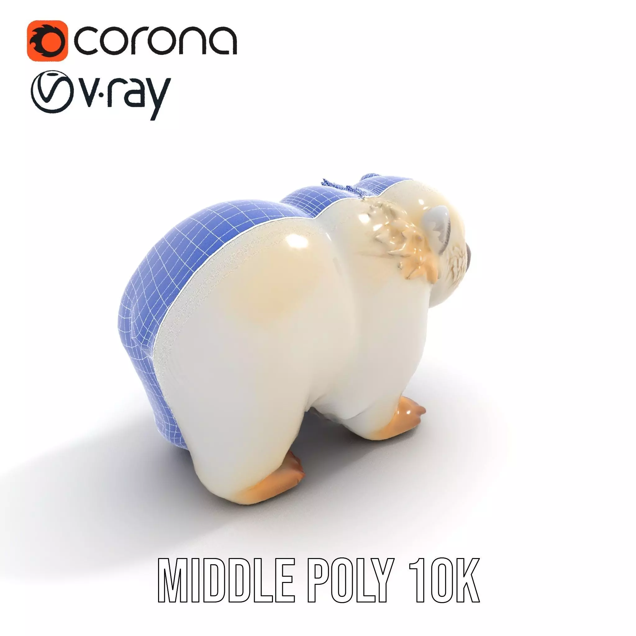 Fluffy Polar Bear model pack Low-poly 3D model_19