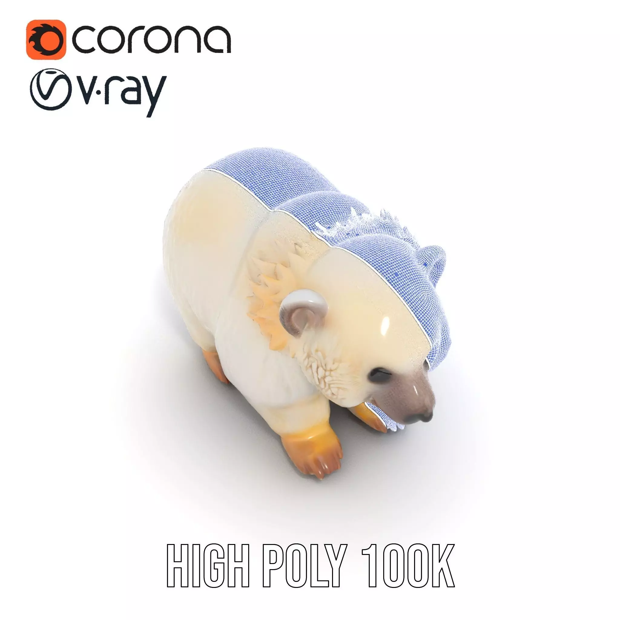 Fluffy Polar Bear model pack Low-poly 3D model_34