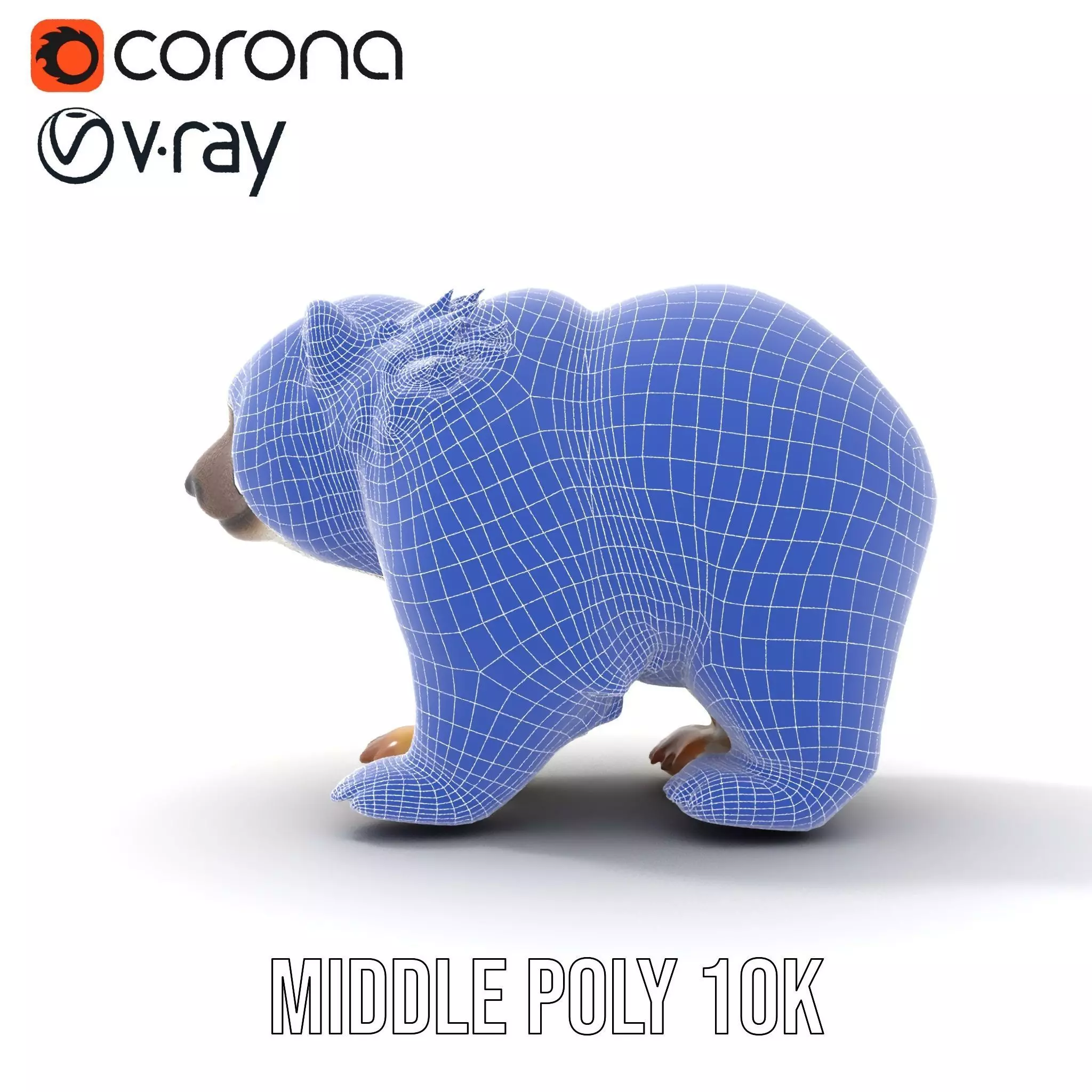 Fluffy Polar Bear model pack Low-poly 3D model_24