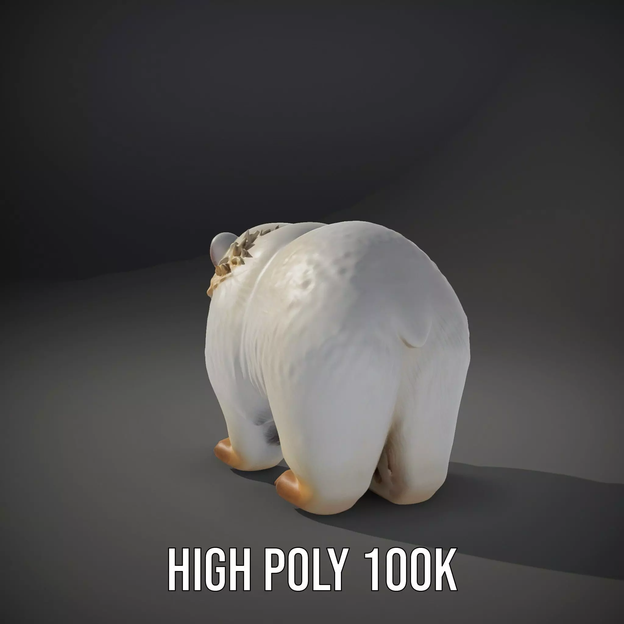 Fluffy Polar Bear model pack Low-poly 3D model_8
