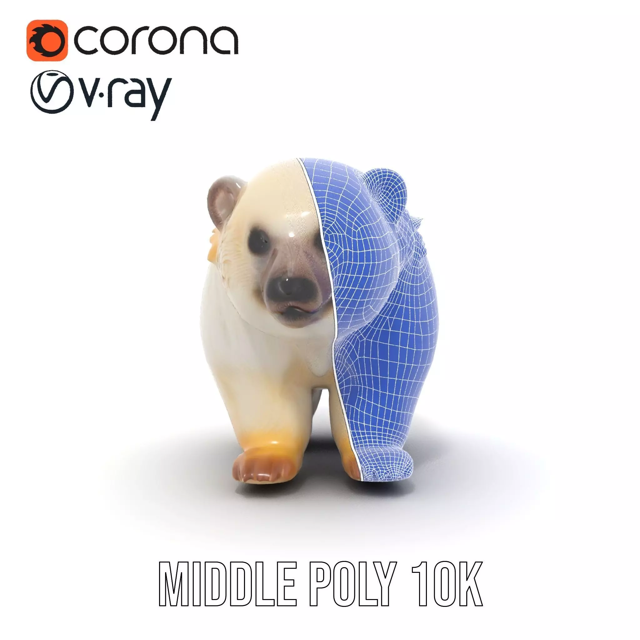 Fluffy Polar Bear model pack Low-poly 3D model_30