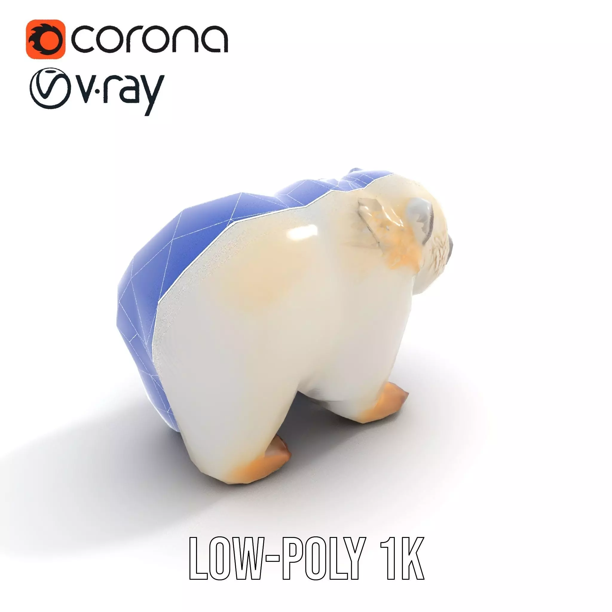 Fluffy Polar Bear model pack Low-poly 3D model_22