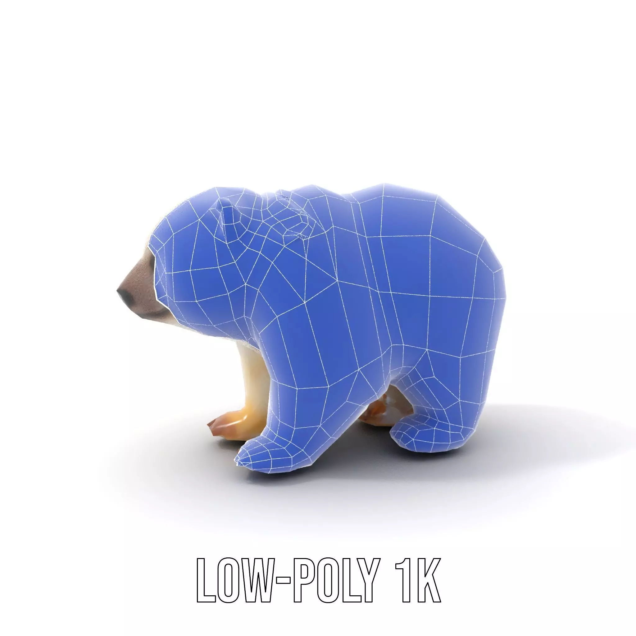 Fluffy Polar Bear model pack Low-poly 3D model_25