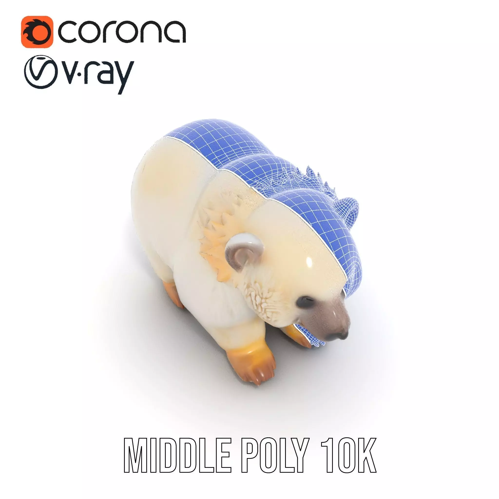 Fluffy Polar Bear model pack Low-poly 3D model_21