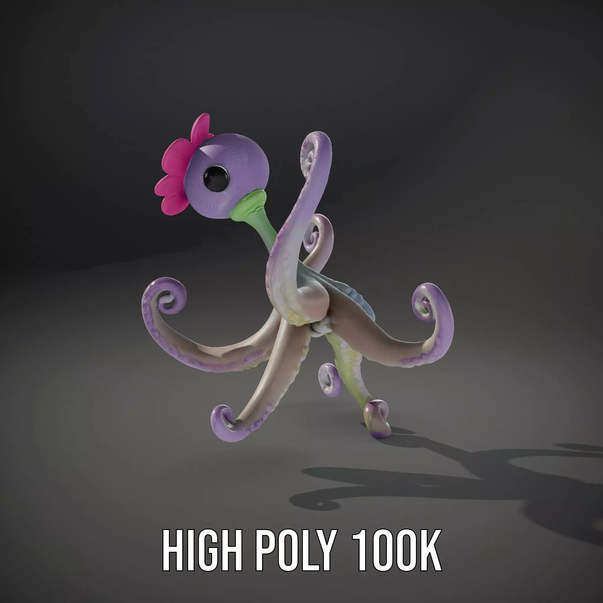 Playful Purple Octopus model pack Low-poly 3D model_10