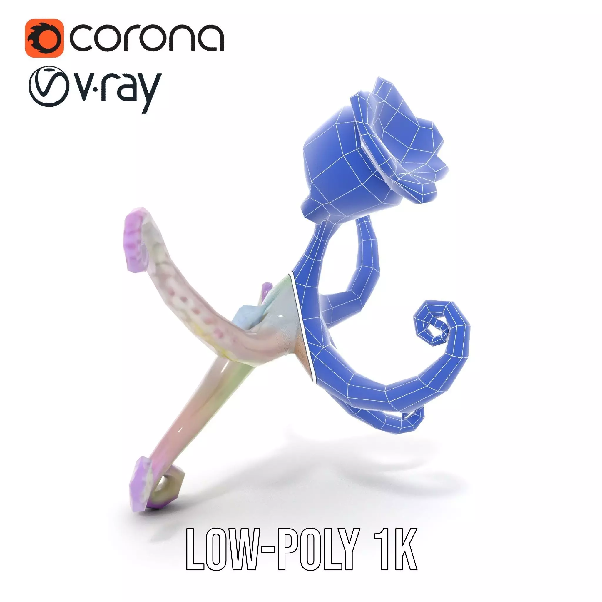 Playful Purple Octopus model pack Low-poly 3D model_25