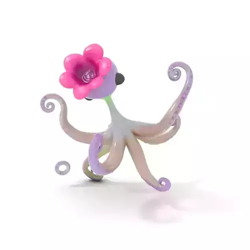 Playful Purple Octopus model pack Low-poly 3D model