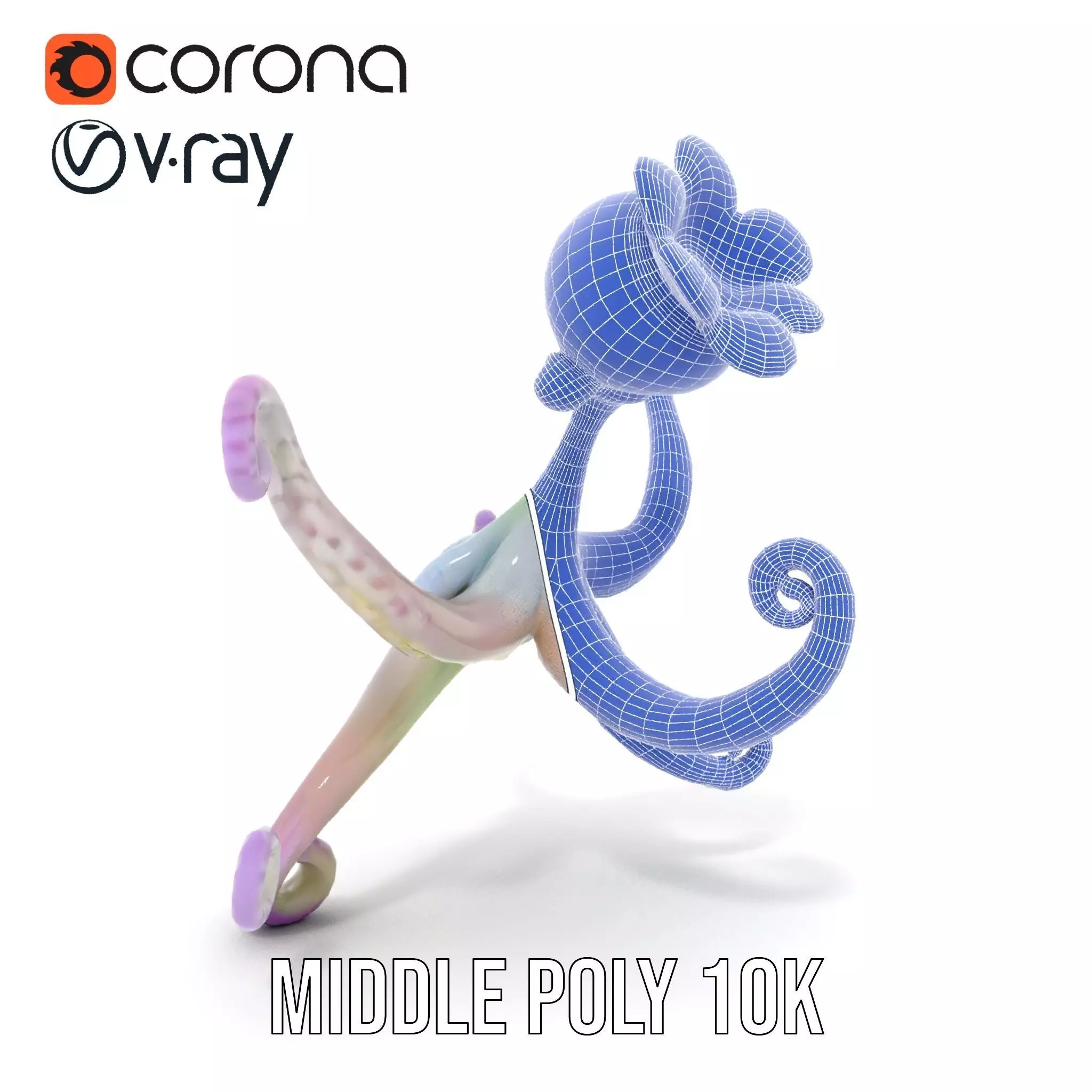 Playful Purple Octopus model pack Low-poly 3D model_30