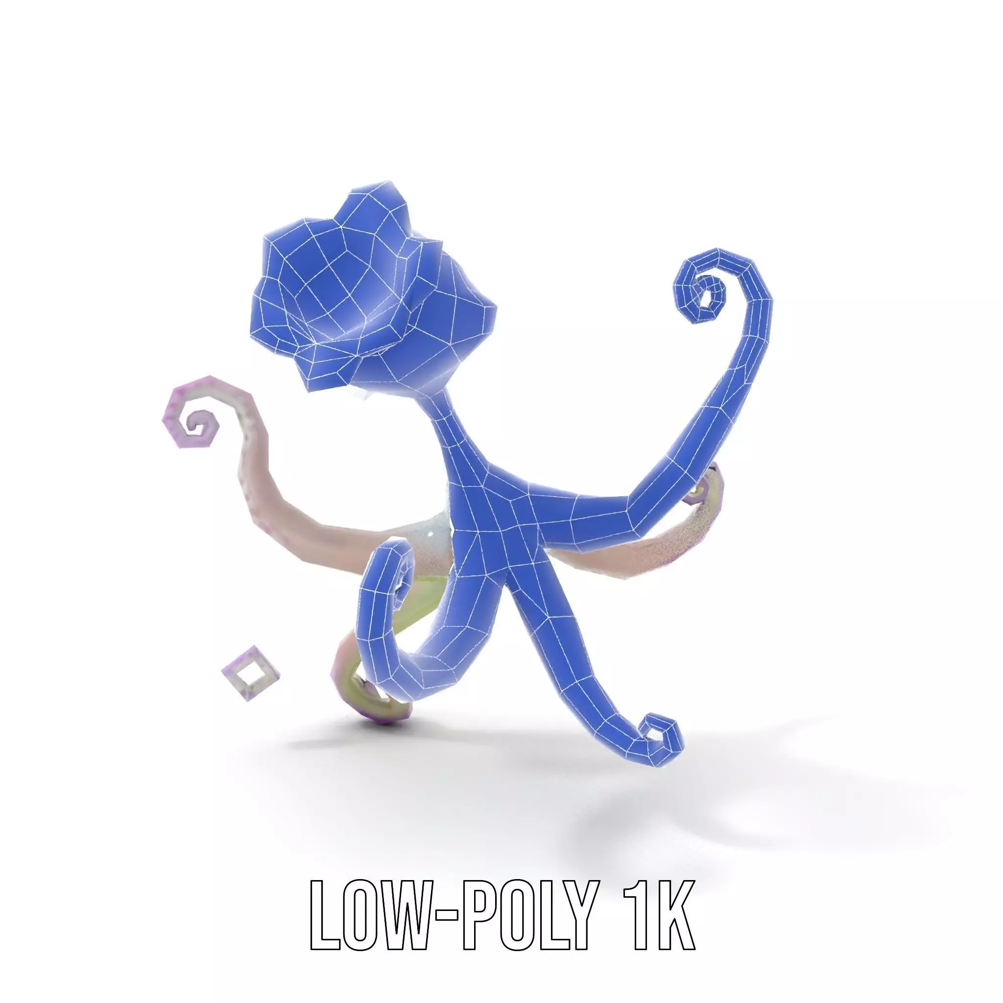 Playful Purple Octopus model pack Low-poly 3D model_14