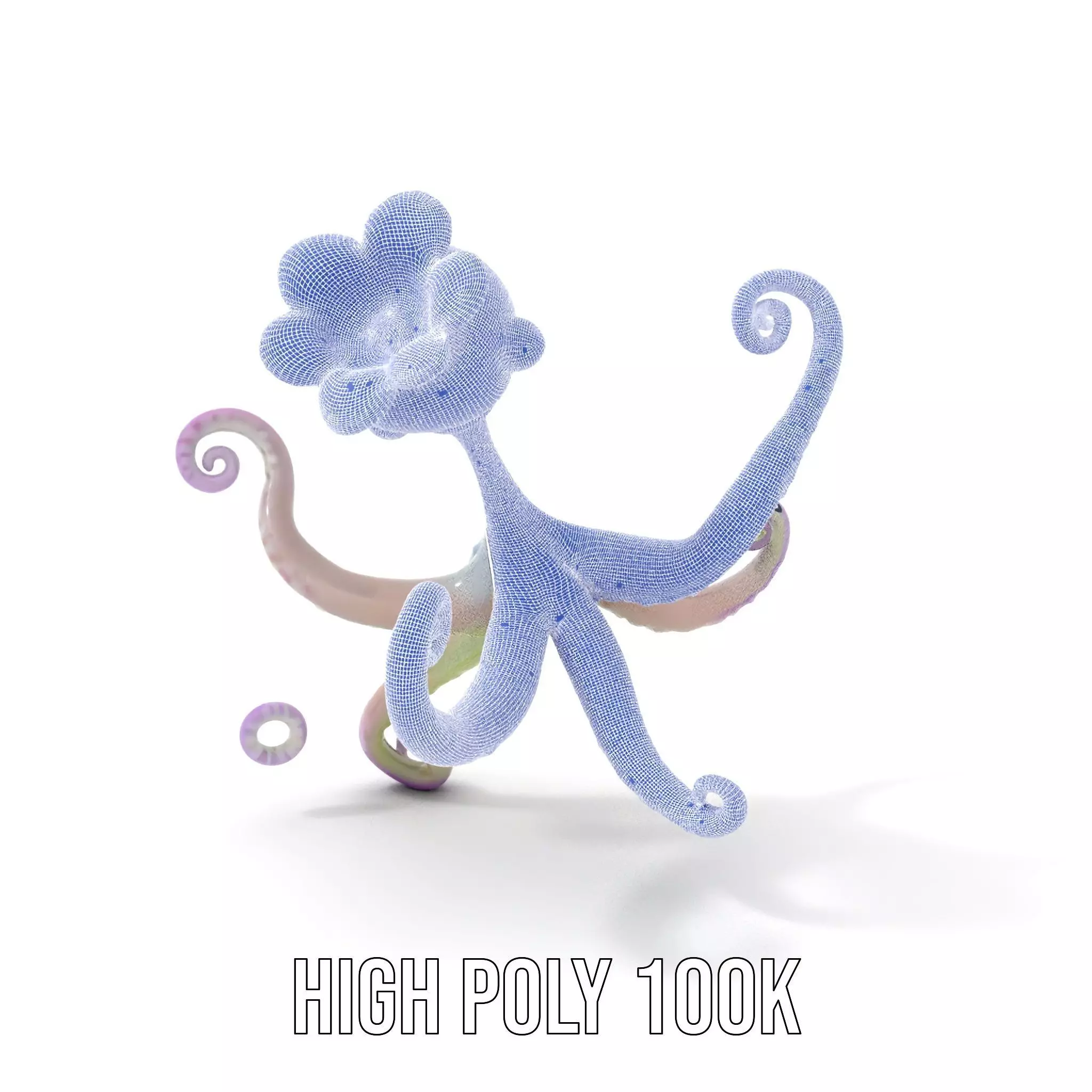Playful Purple Octopus model pack Low-poly 3D model_4