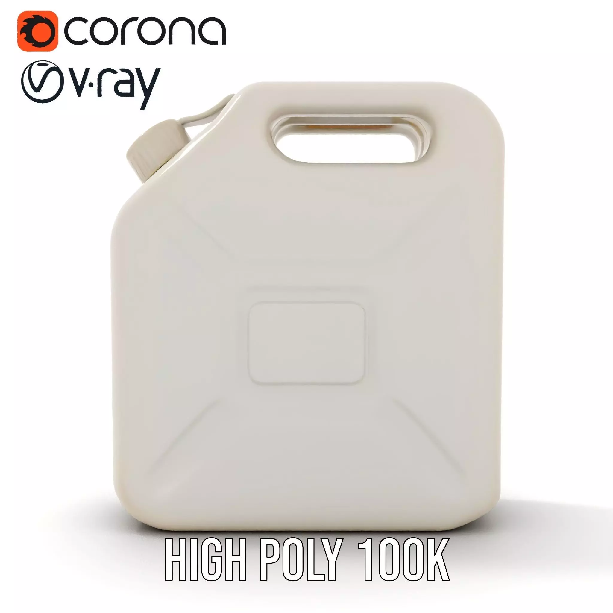 White Plastic Canister model pack Low-poly 3D model_21