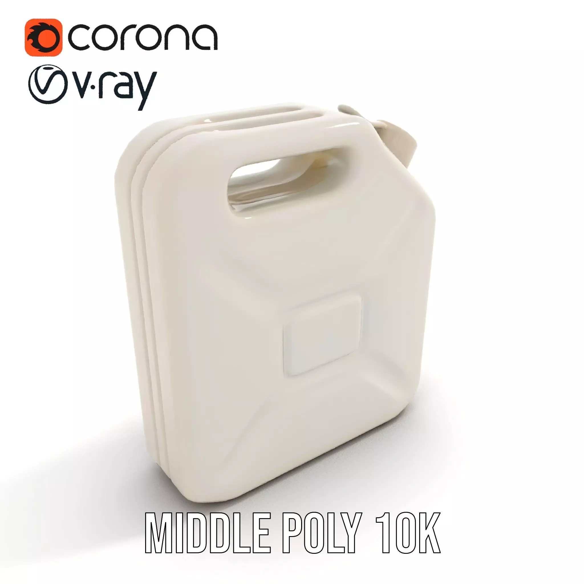 White Plastic Canister model pack Low-poly 3D model_5