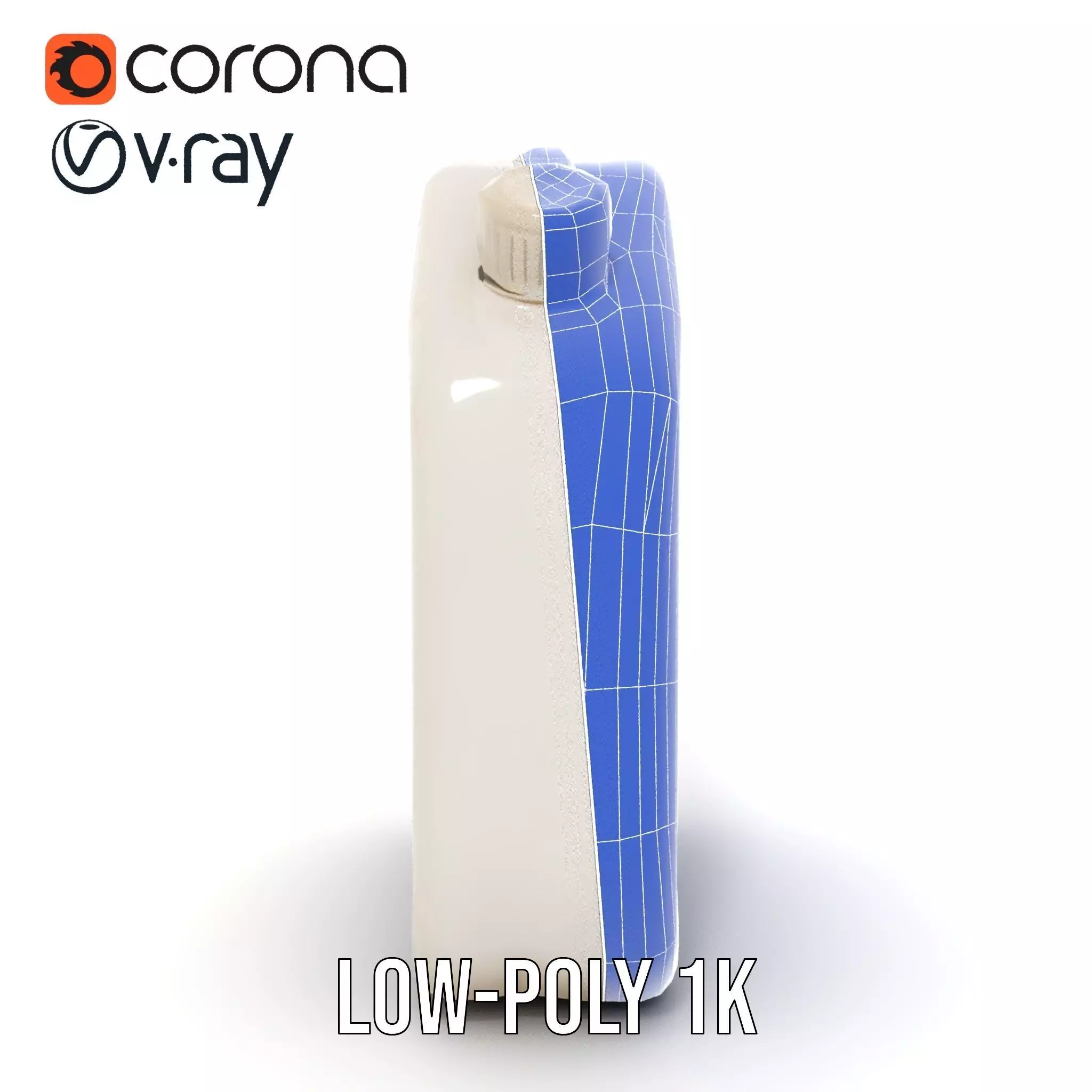 White Plastic Canister model pack Low-poly 3D model_28