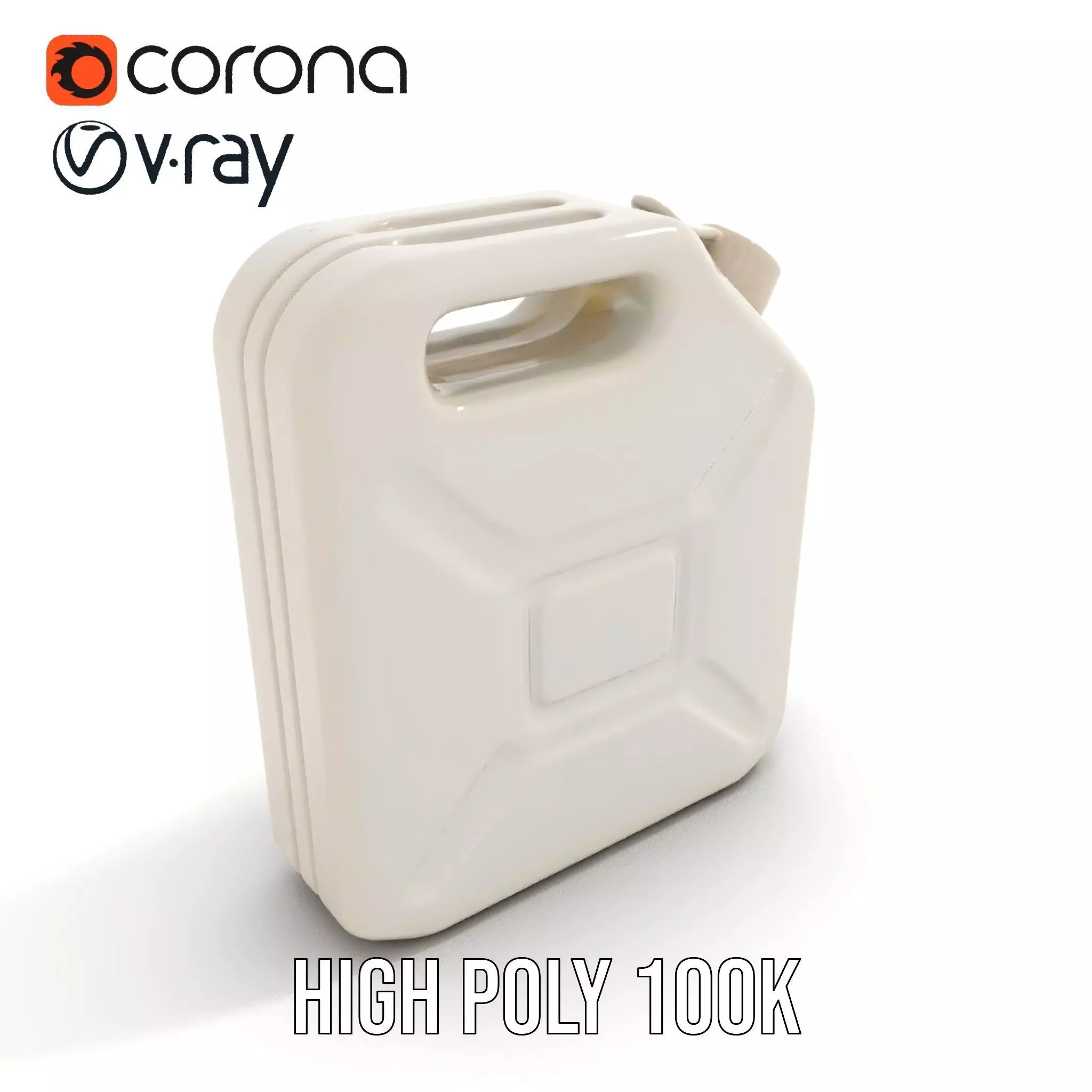 White Plastic Canister model pack Low-poly 3D model_15