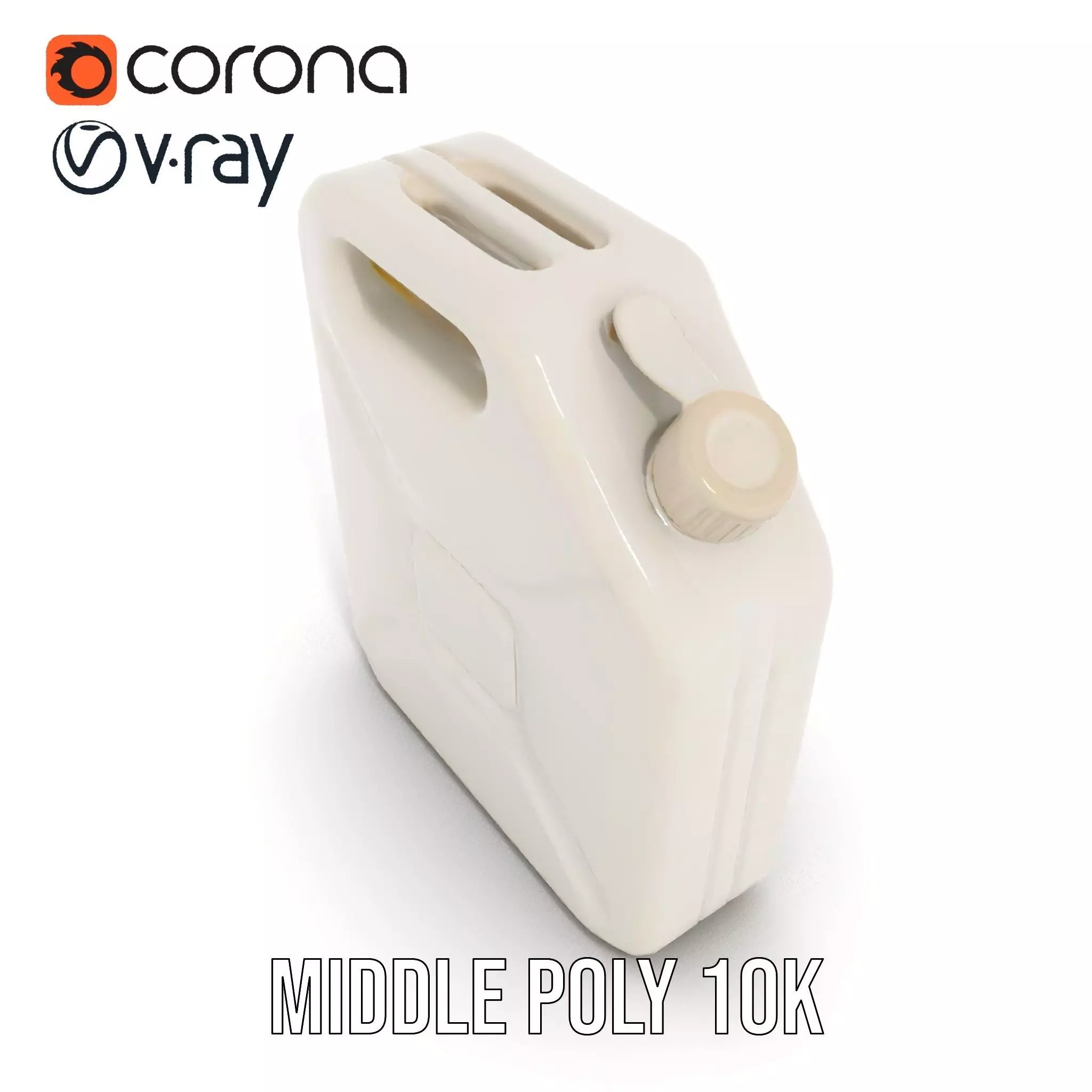 White Plastic Canister model pack Low-poly 3D model_16