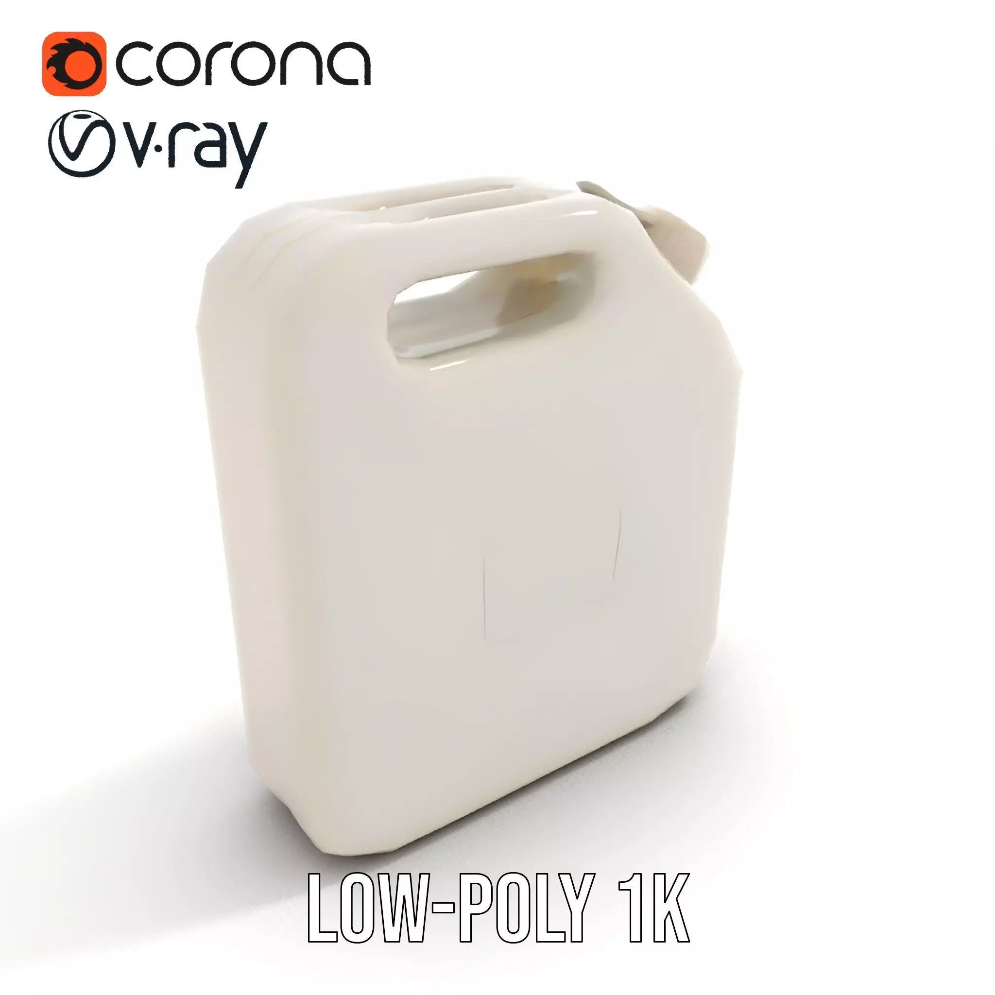 White Plastic Canister model pack Low-poly 3D model_23