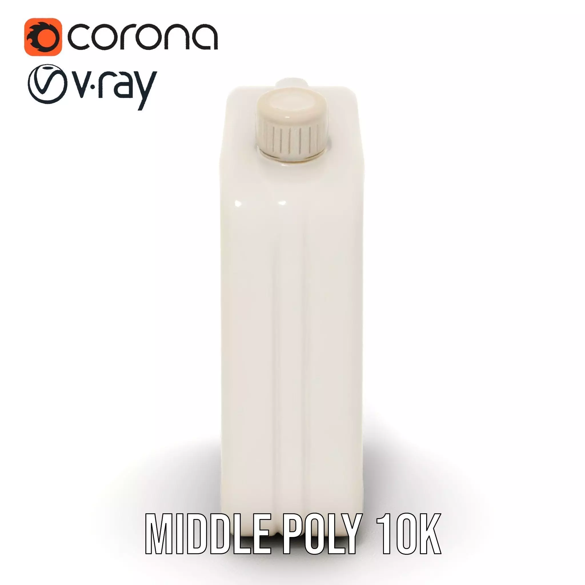 White Plastic Canister model pack Low-poly 3D model_11
