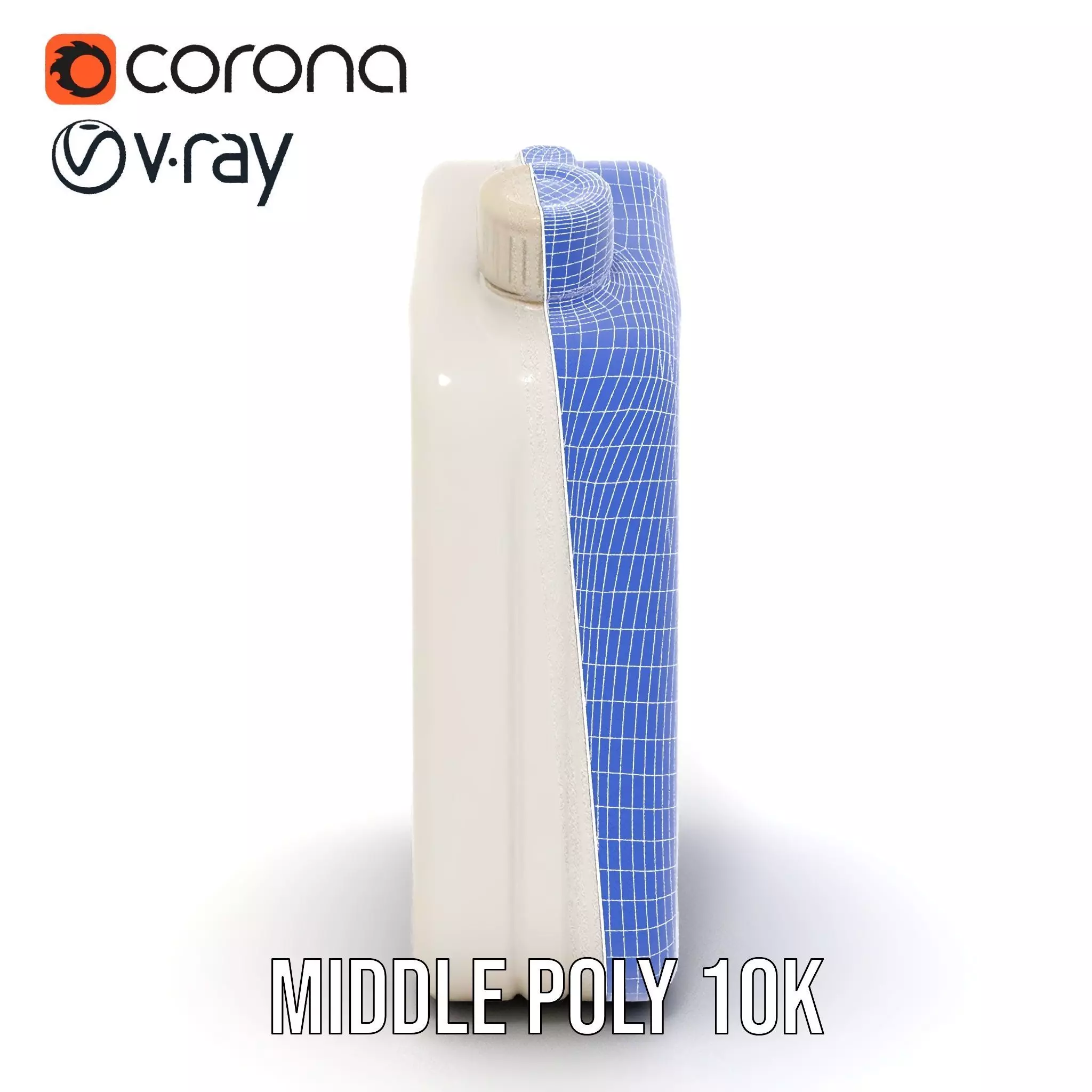 White Plastic Canister model pack Low-poly 3D model_30