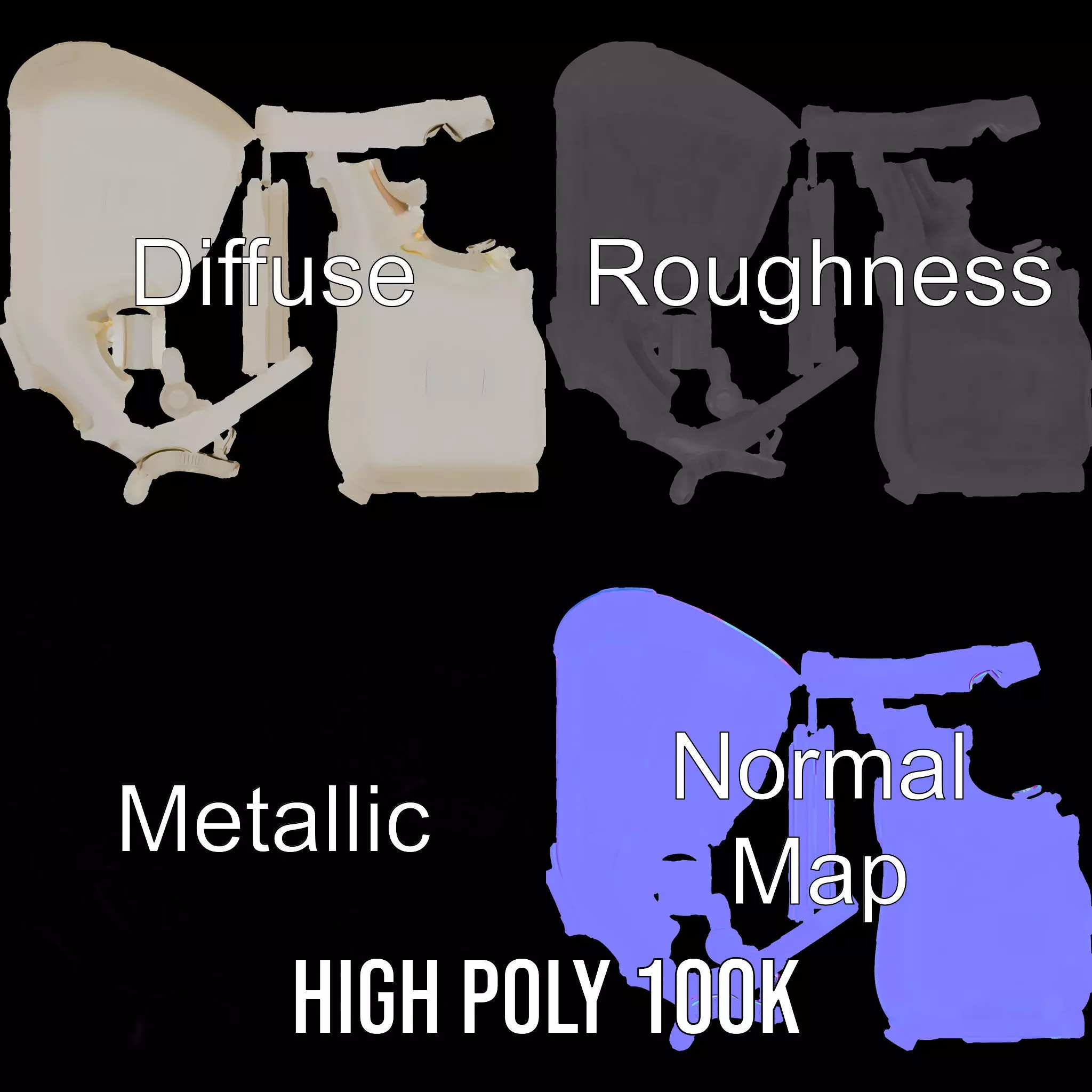 White Plastic Canister model pack Low-poly 3D model_3