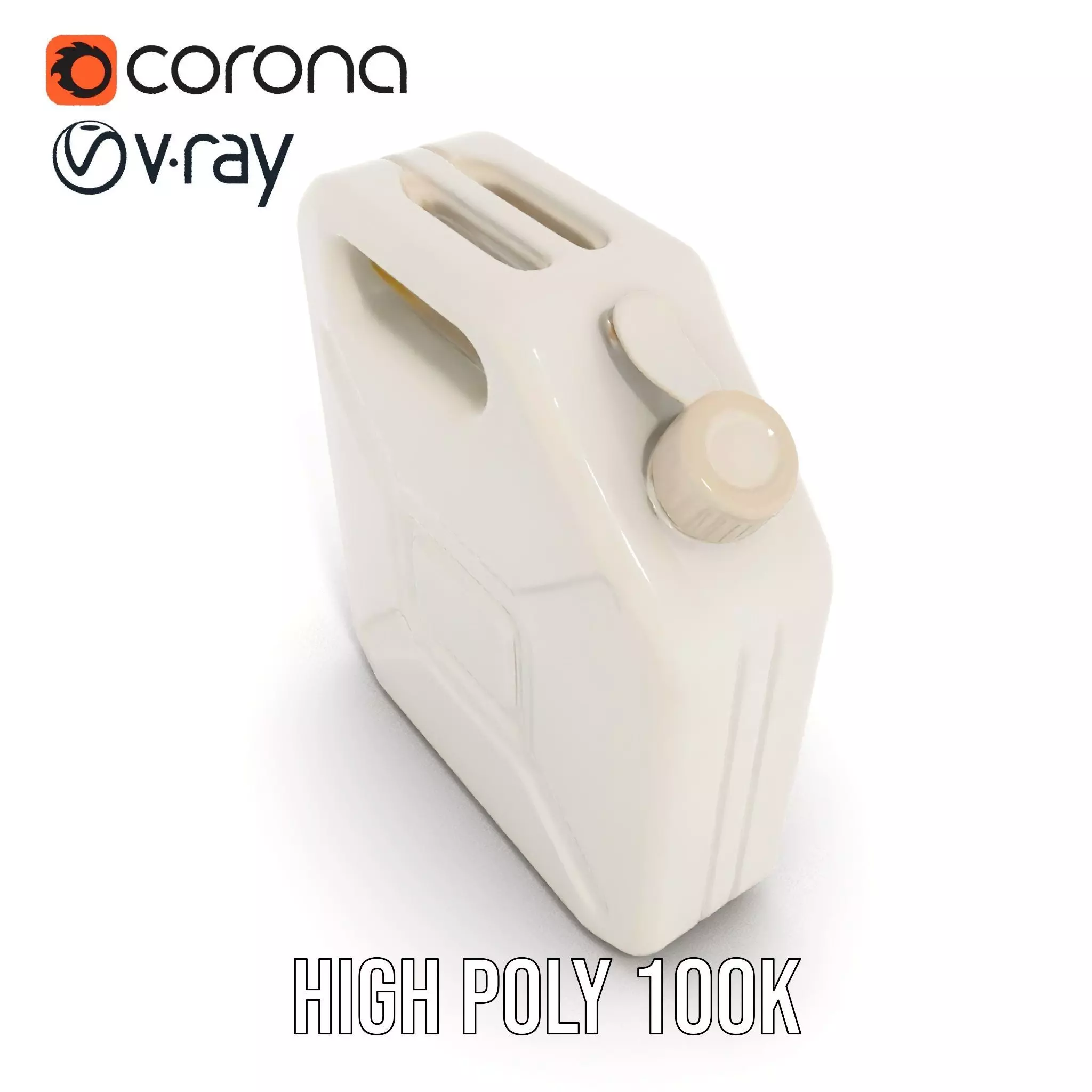White Plastic Canister model pack Low-poly 3D model_26