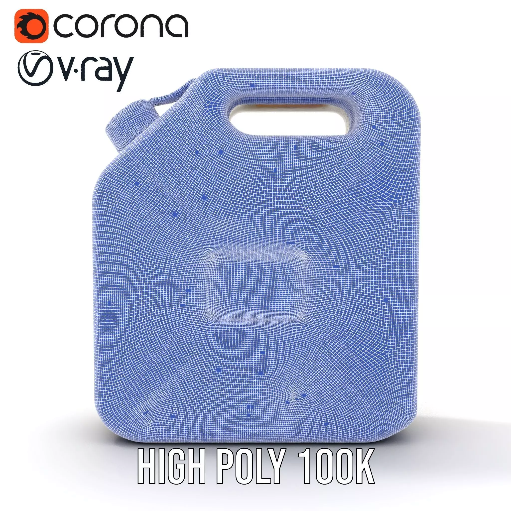 White Plastic Canister model pack Low-poly 3D model_33