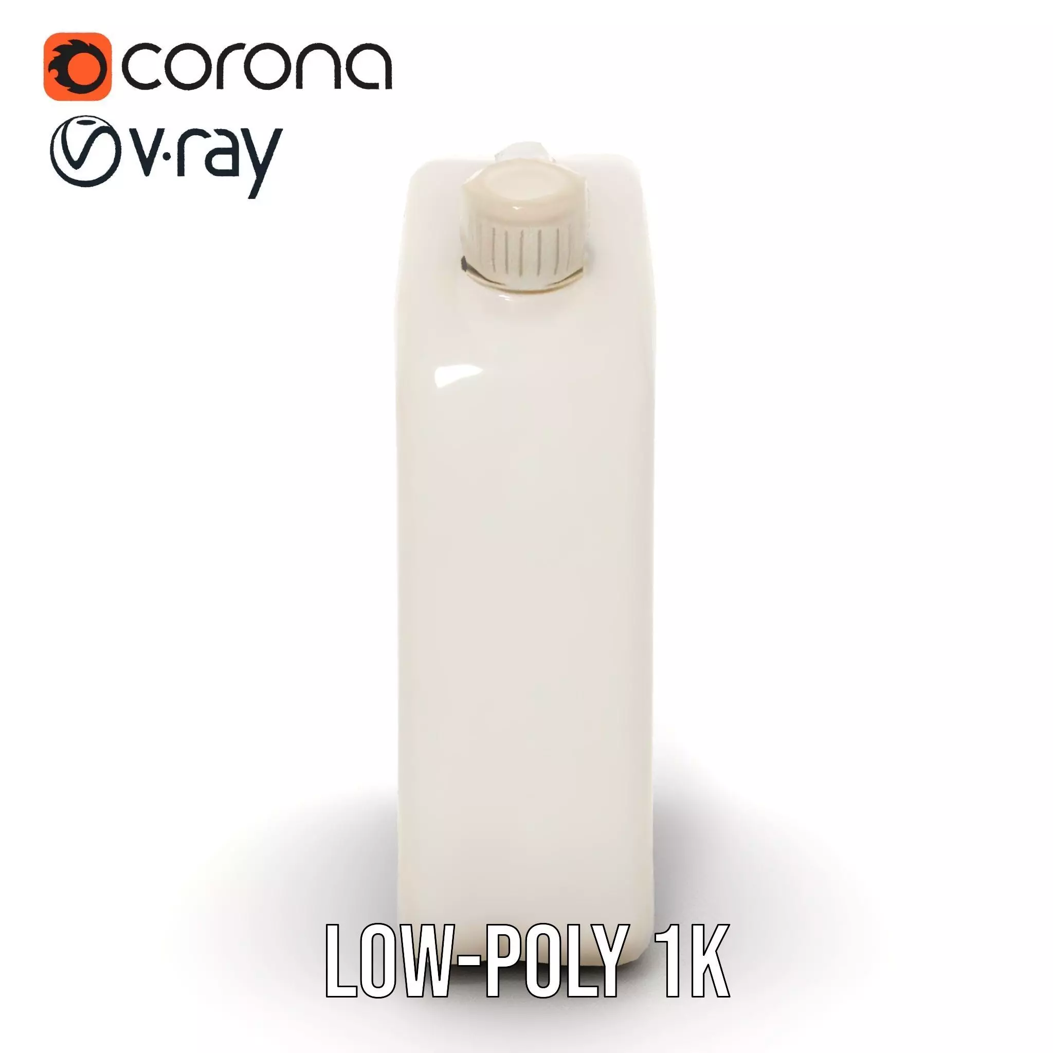 White Plastic Canister model pack Low-poly 3D model_20