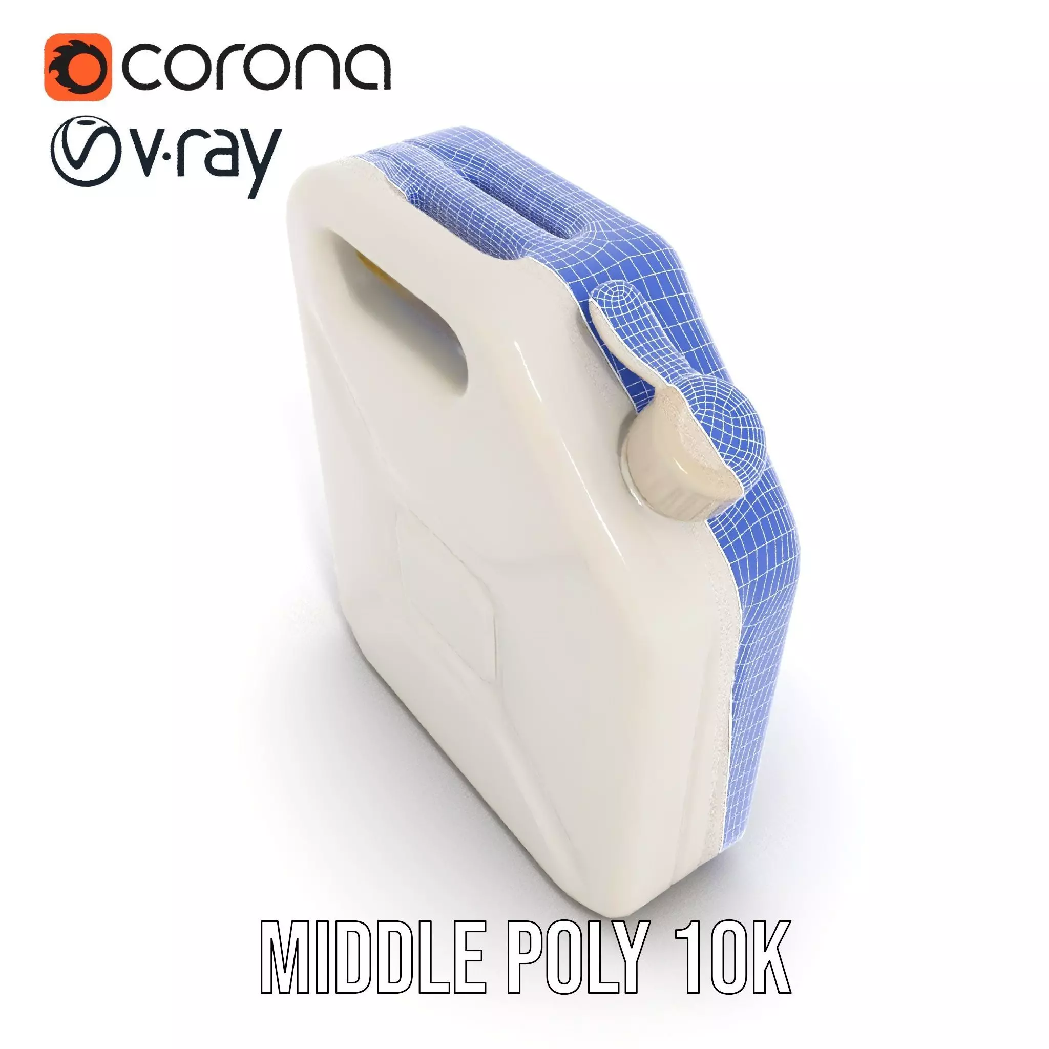 White Plastic Canister model pack Low-poly 3D model_19