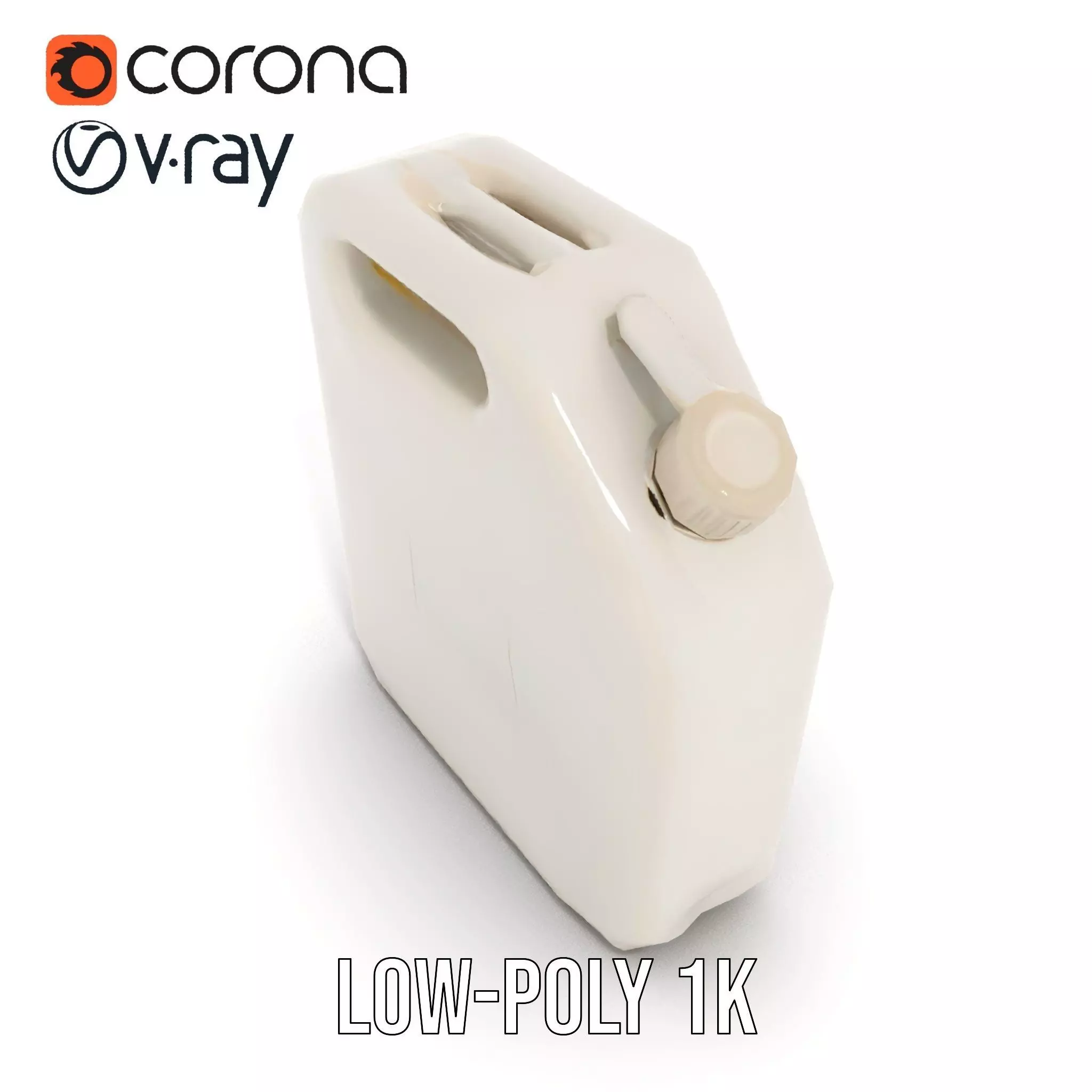 White Plastic Canister model pack Low-poly 3D model_17