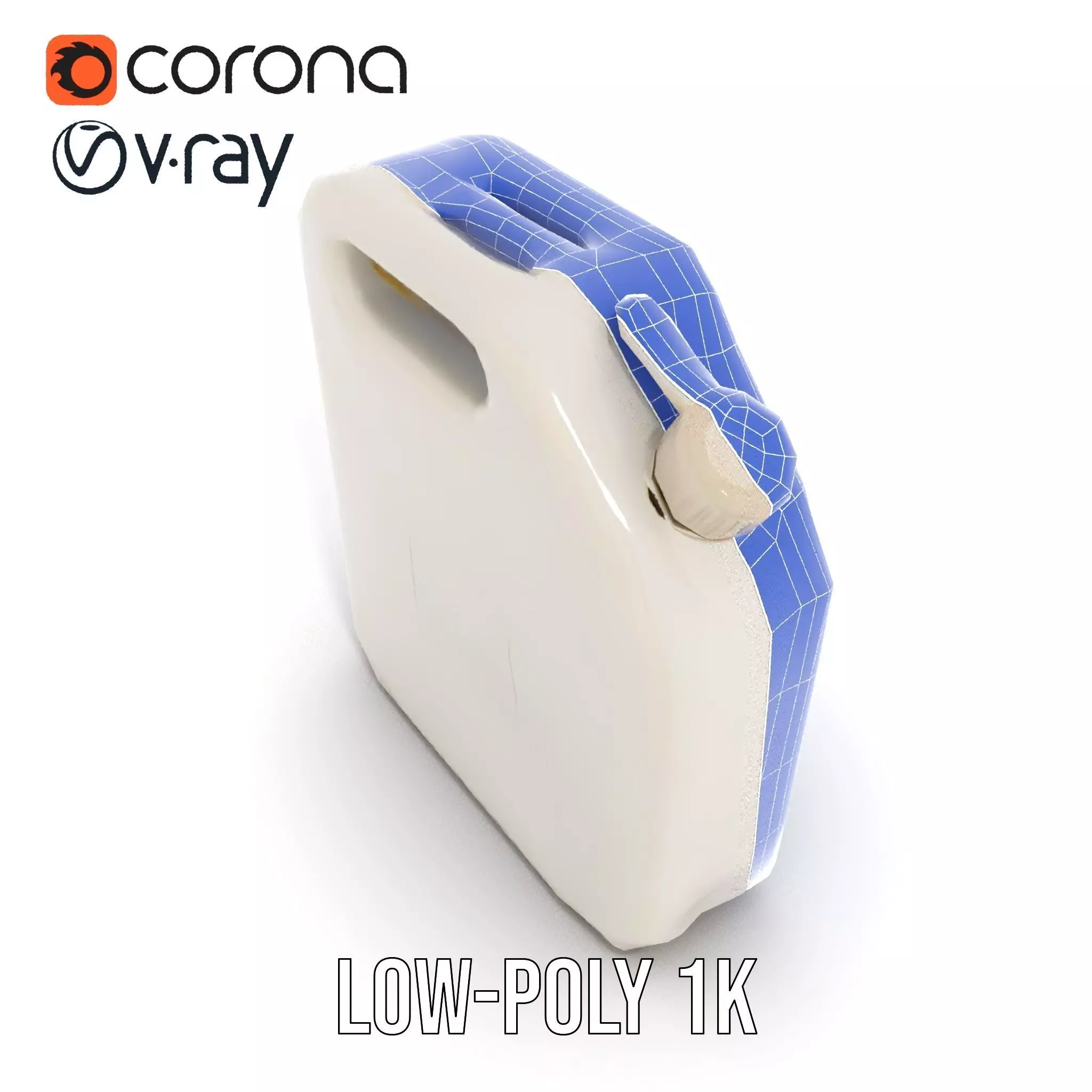 White Plastic Canister model pack Low-poly 3D model_14