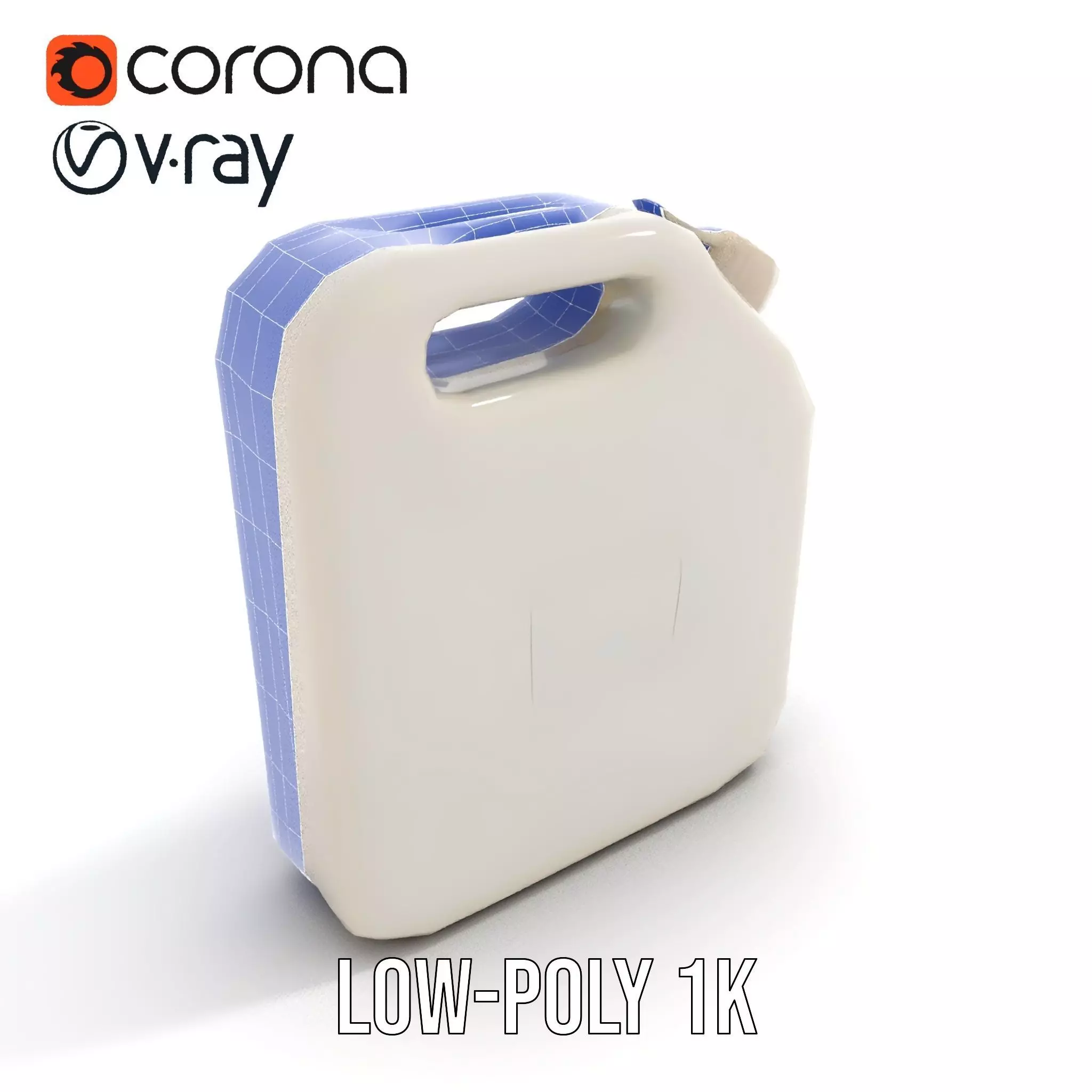 White Plastic Canister model pack Low-poly 3D model_12