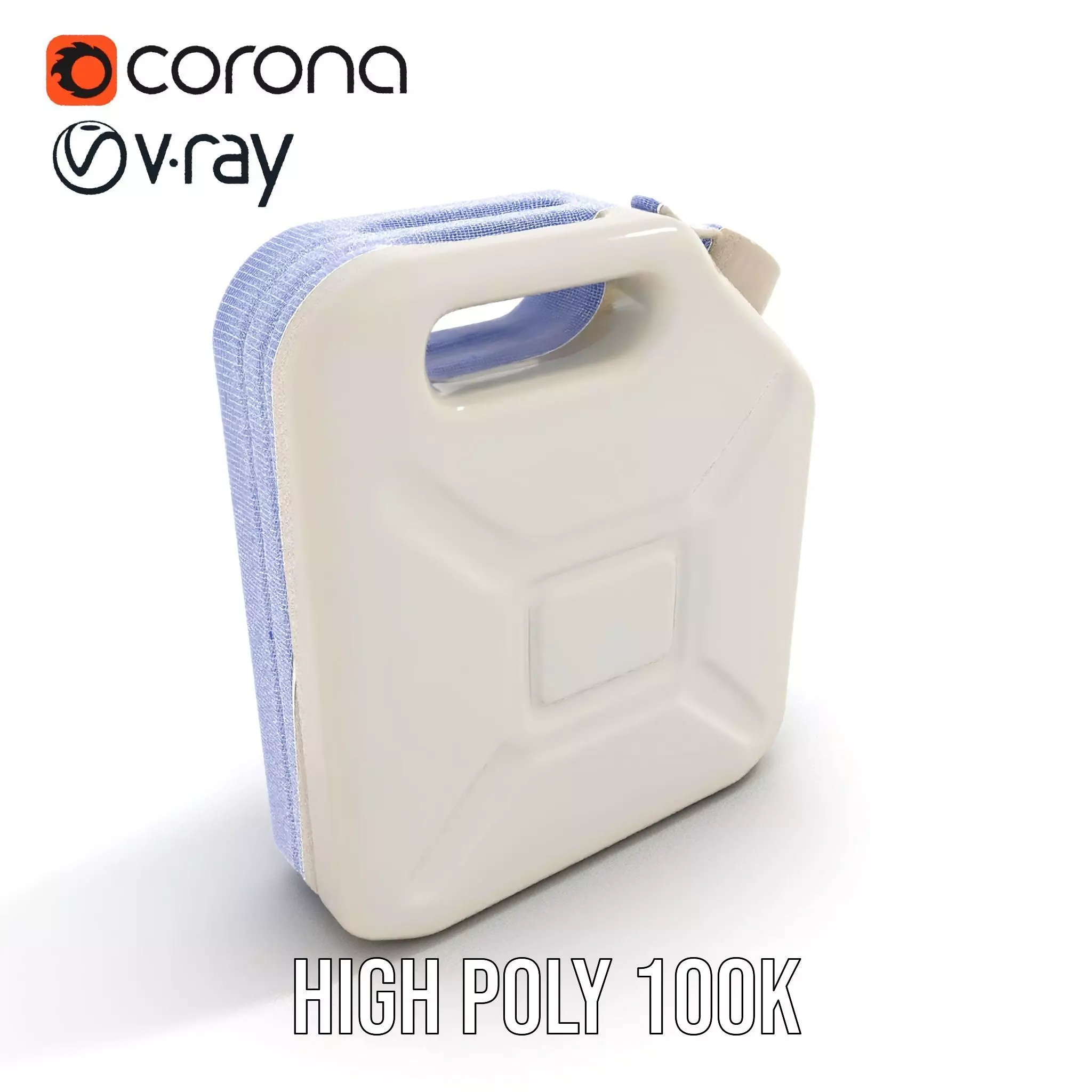 White Plastic Canister model pack Low-poly 3D model_29