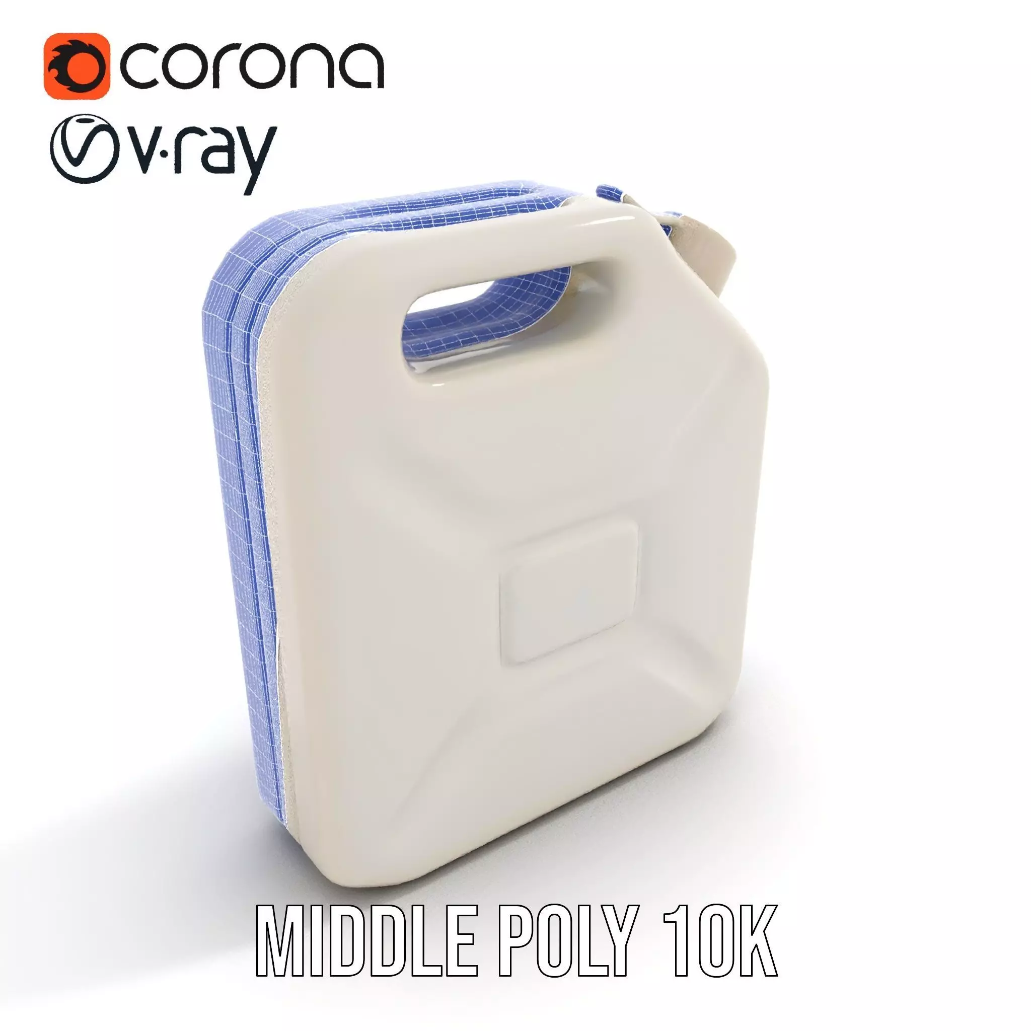 White Plastic Canister model pack Low-poly 3D model_6