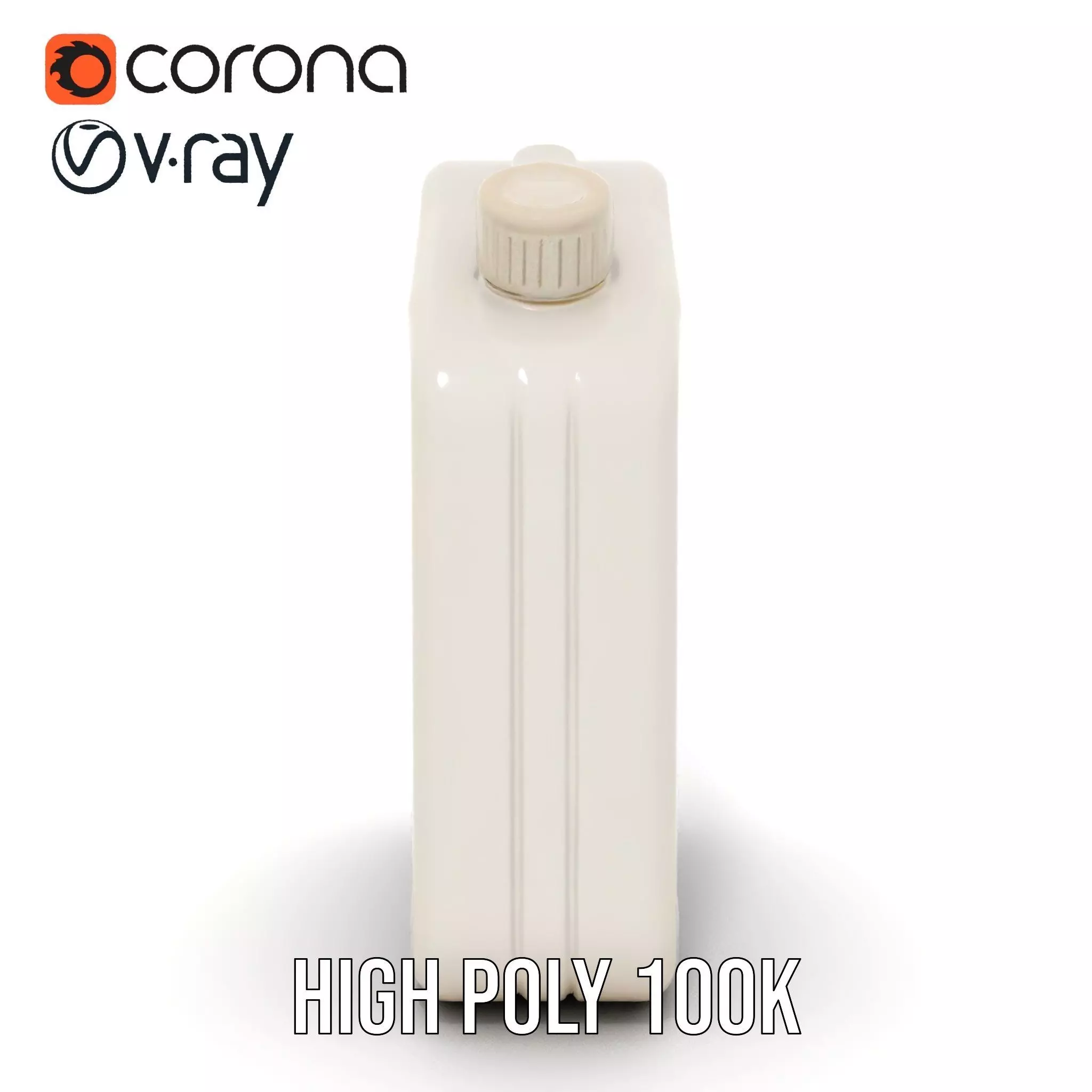 White Plastic Canister model pack Low-poly 3D model_18