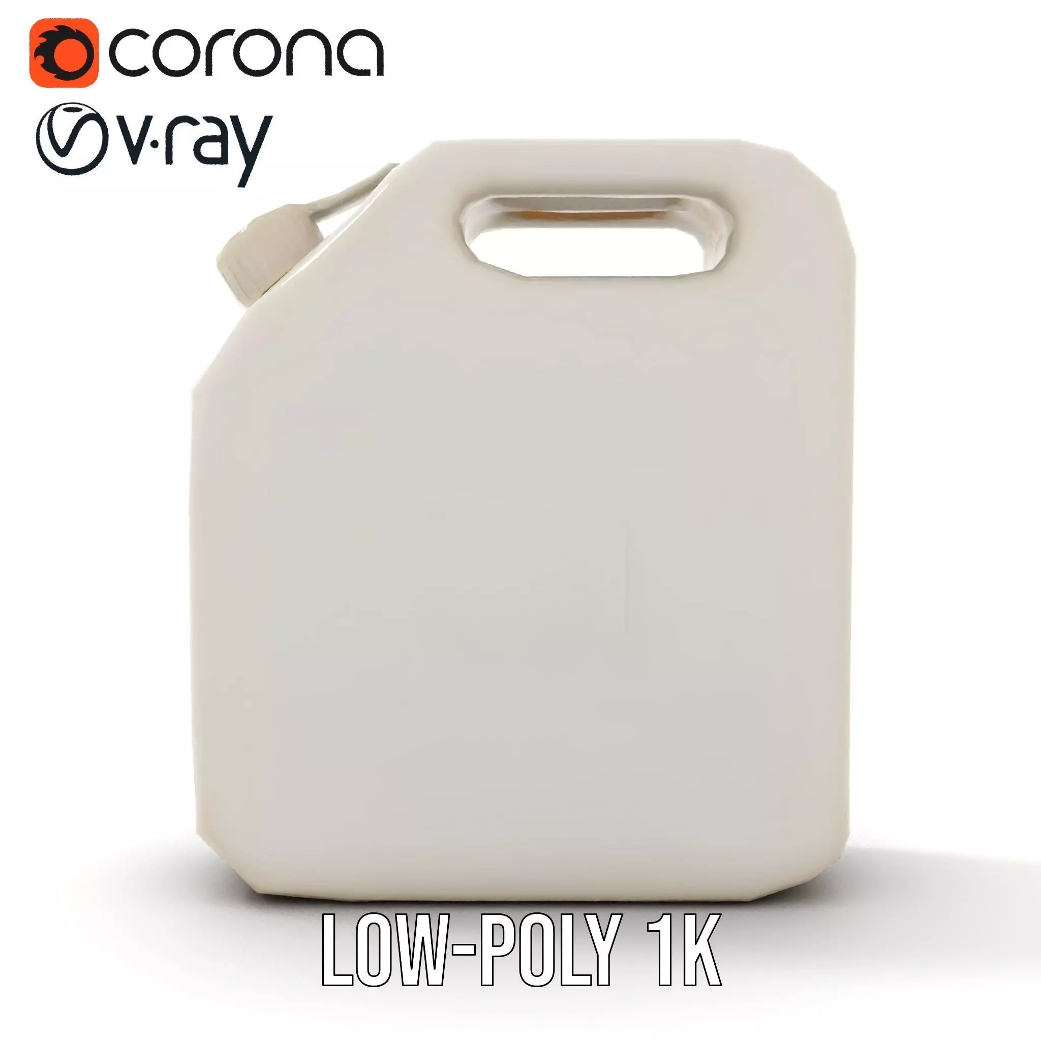 White Plastic Canister model pack Low-poly 3D model_25