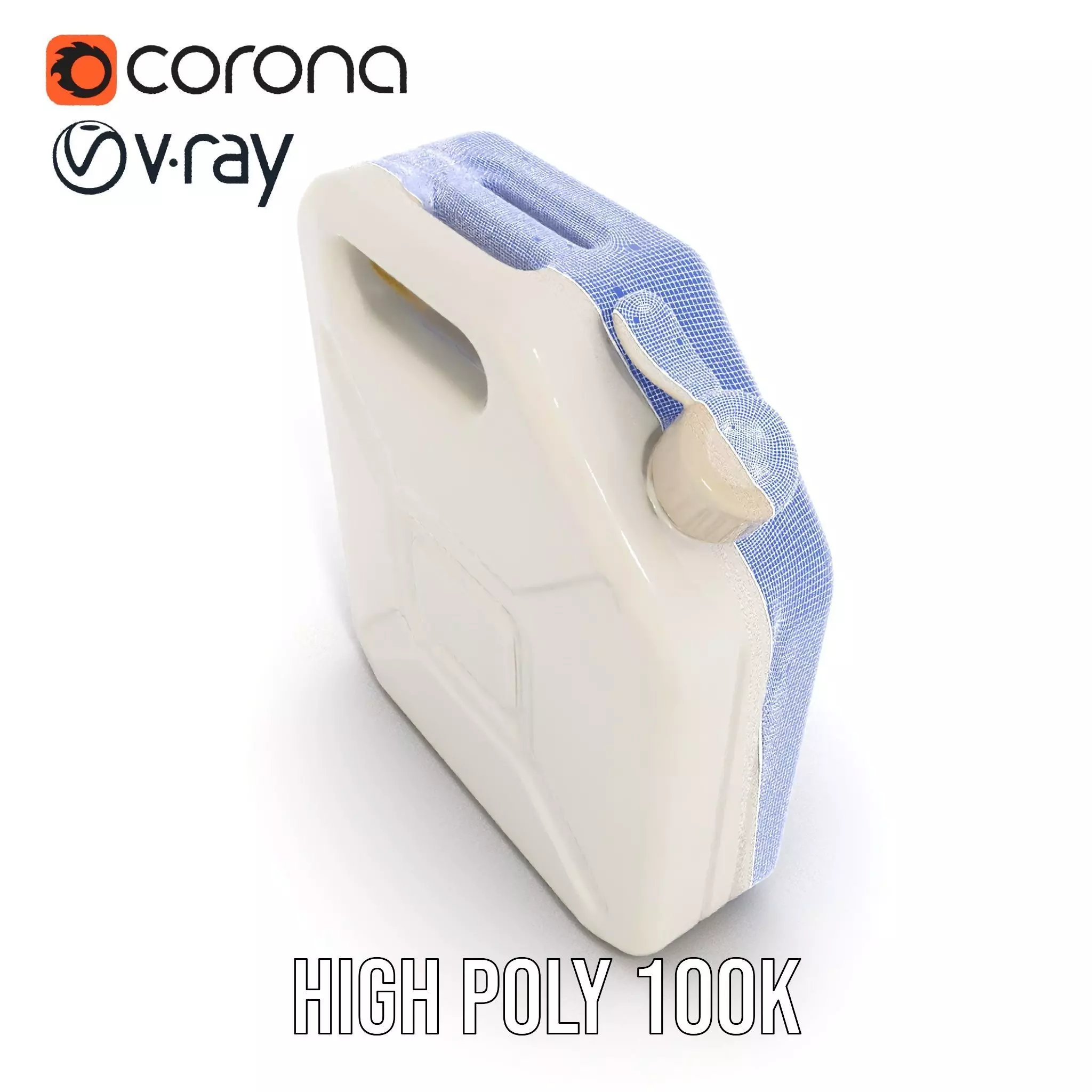 White Plastic Canister model pack Low-poly 3D model_32