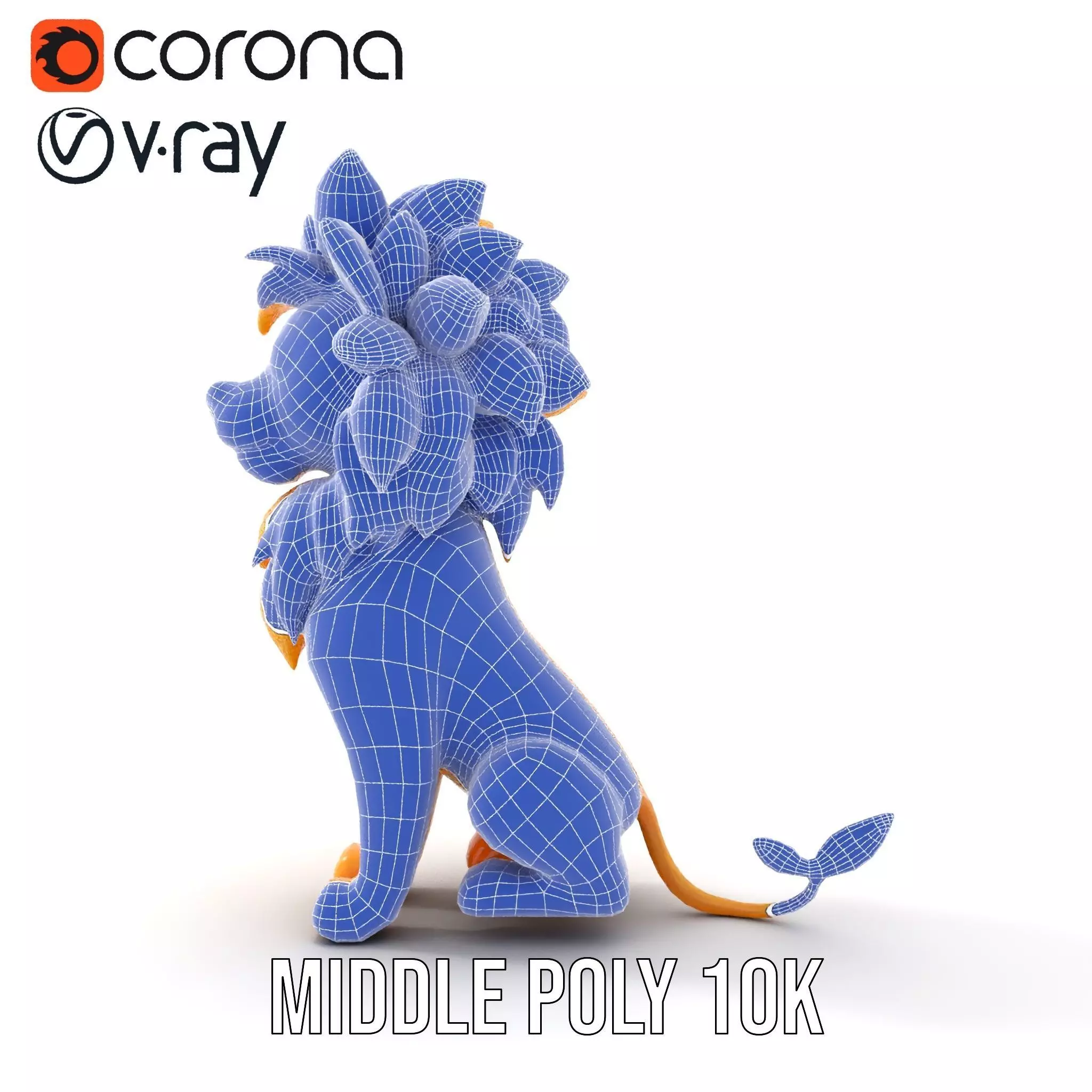 Golden Lion Sculpture model pack Low-poly 3D model_27