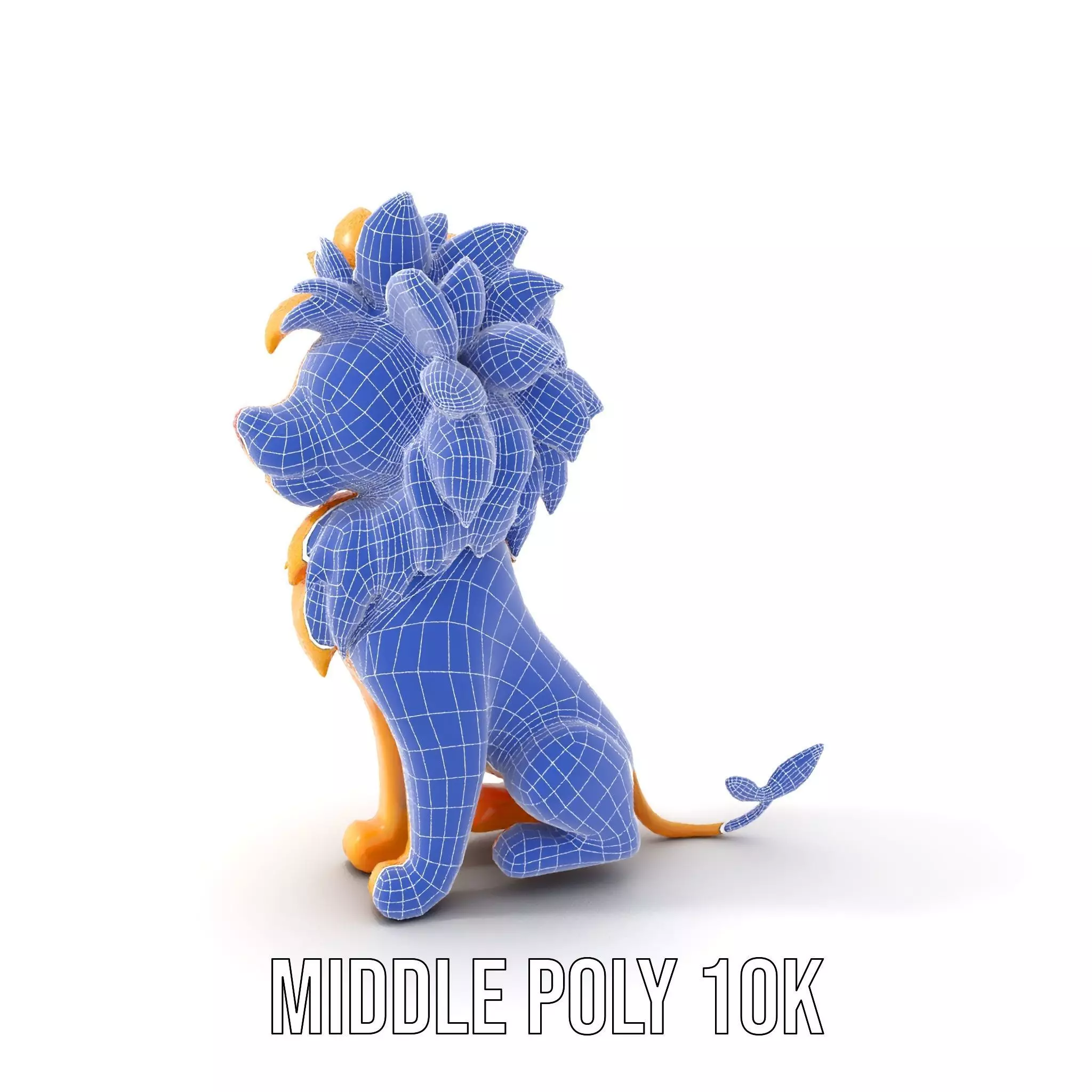 Golden Lion Sculpture model pack Low-poly 3D model_15