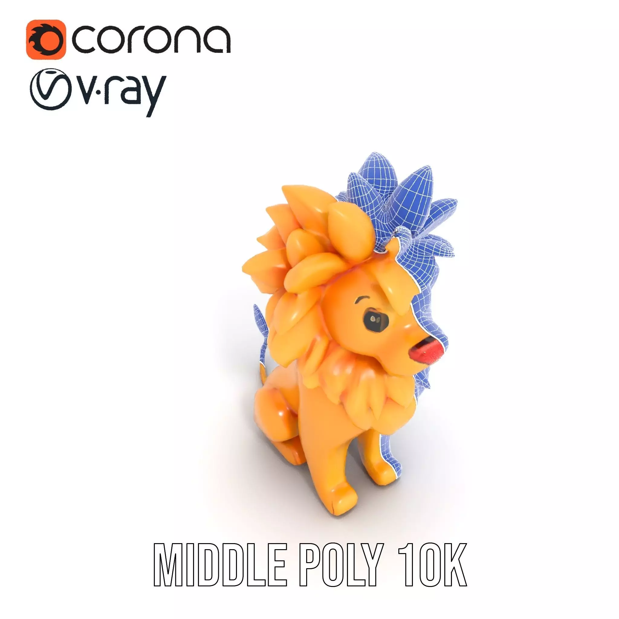 Golden Lion Sculpture model pack Low-poly 3D model_24