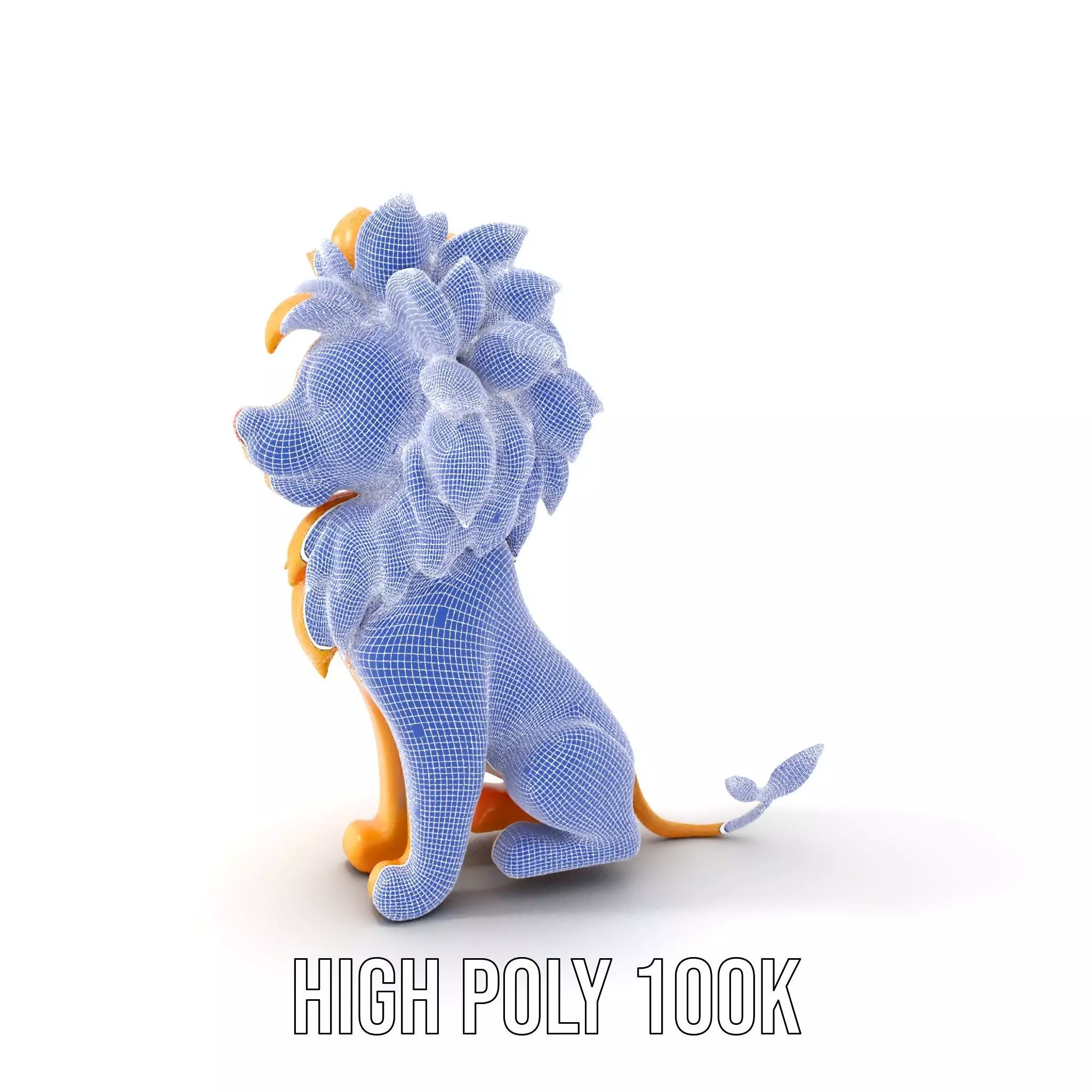 Golden Lion Sculpture model pack Low-poly 3D model_4