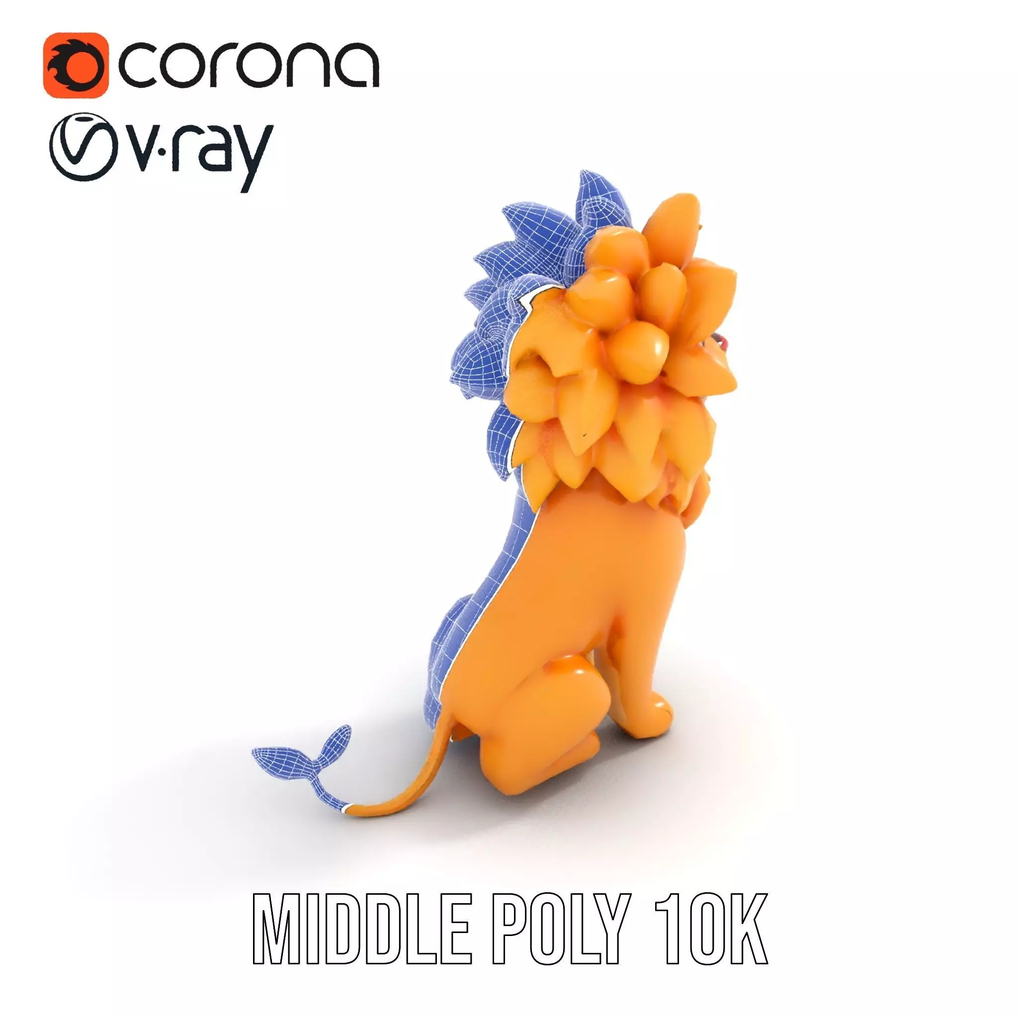 Golden Lion Sculpture model pack Low-poly 3D model_18