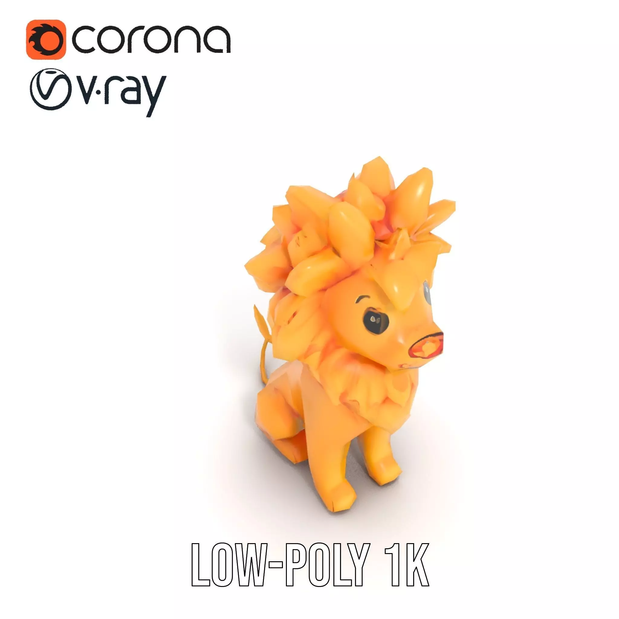 Golden Lion Sculpture model pack Low-poly 3D model_12
